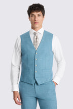 Tailored Fit Teal Slub Suit