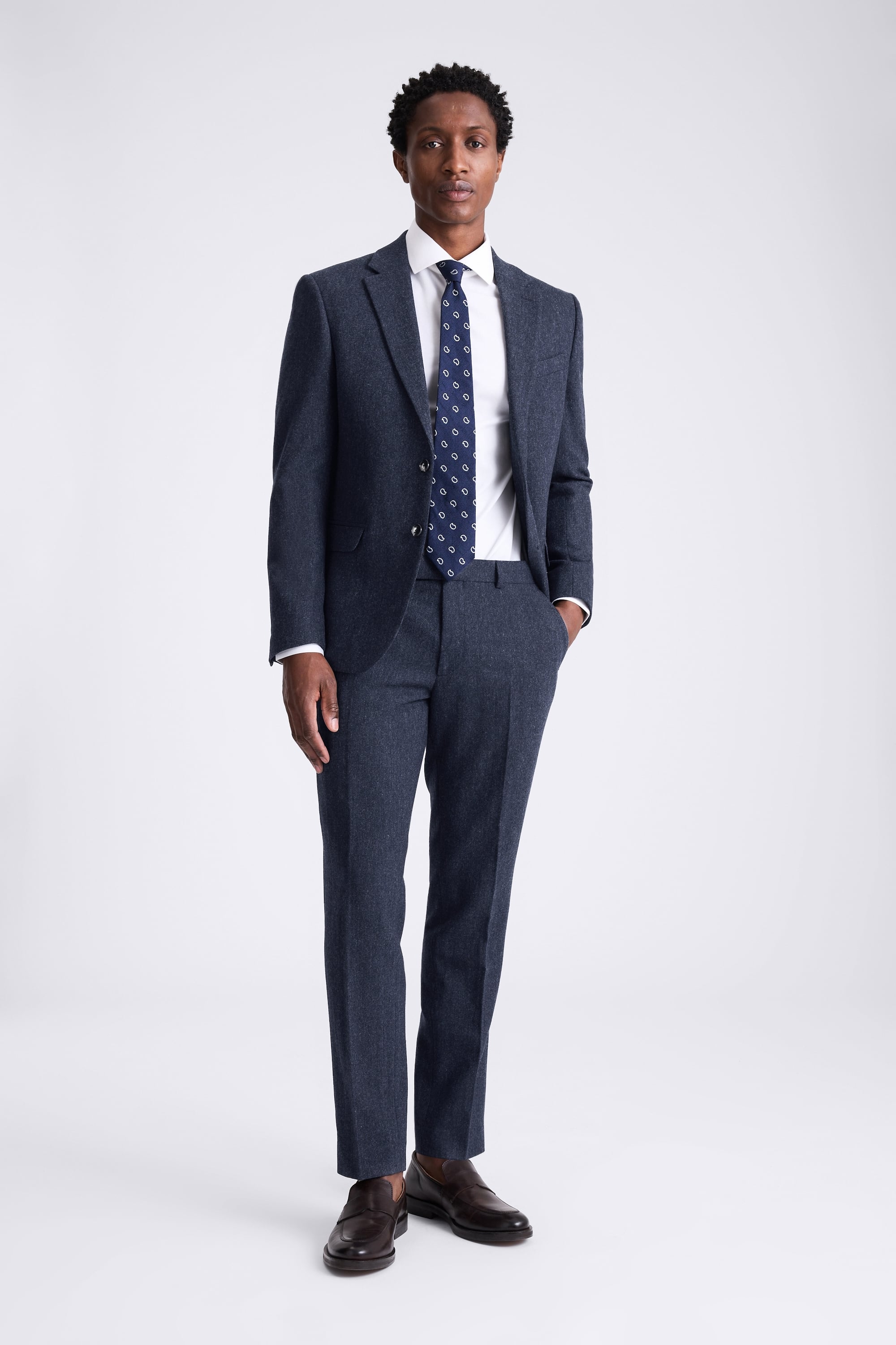 Slim Fit Blue Donegal Tweed Suit