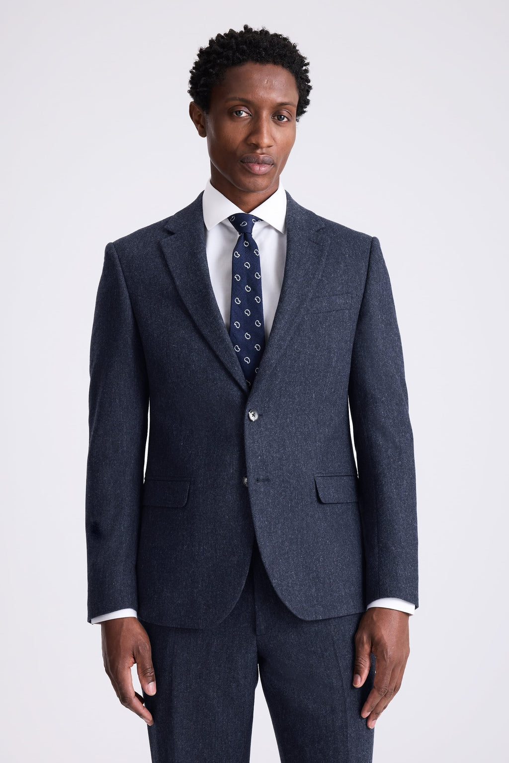 Slim Fit Blue Donegal Tweed Suit