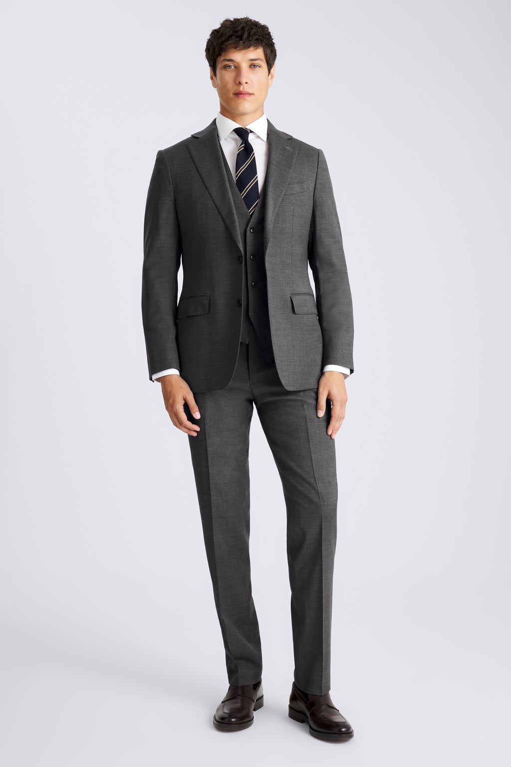 Tailored Fit Grey Twill Suit
