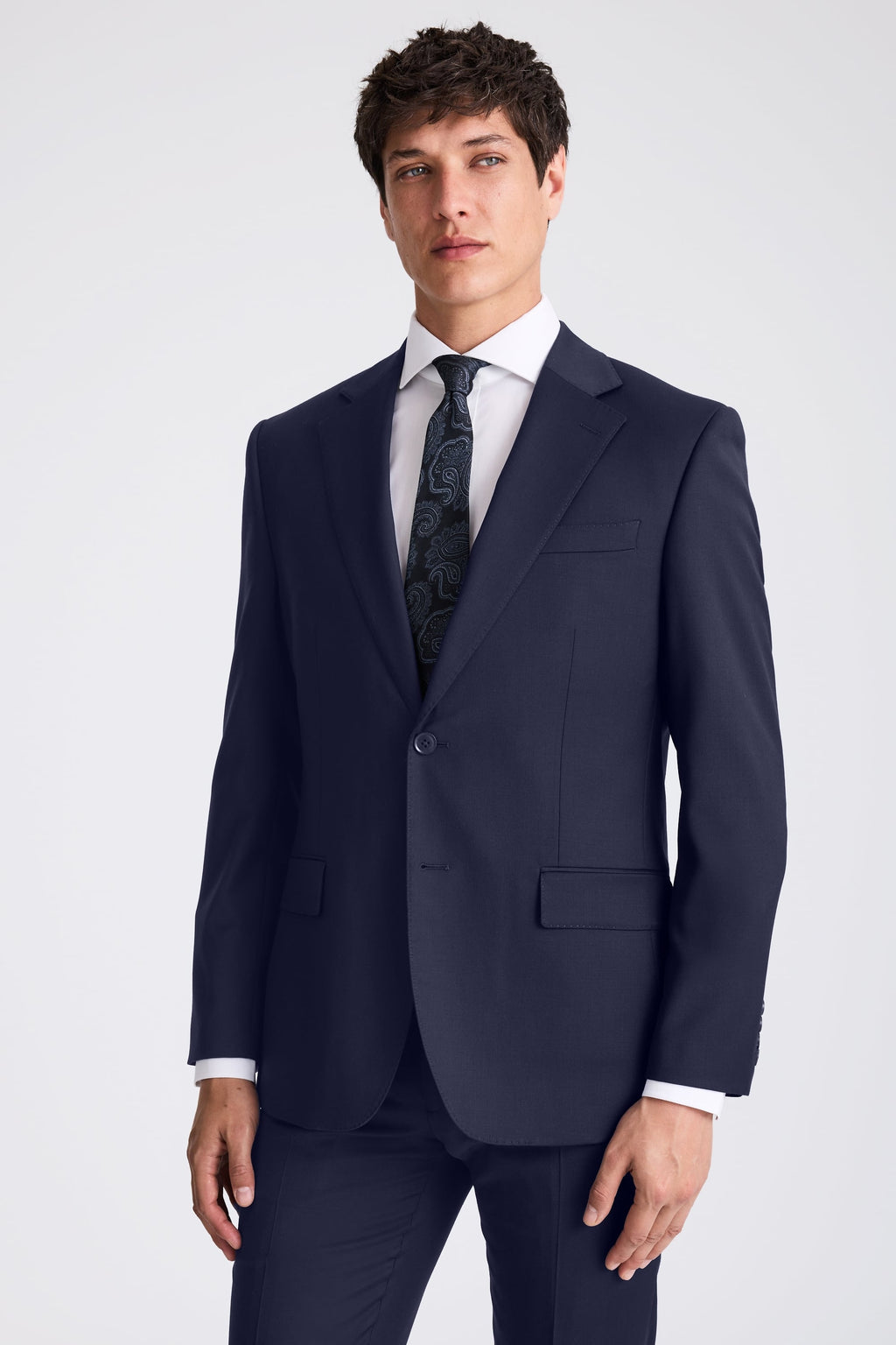 Tailored Fit Navy Twill Suit