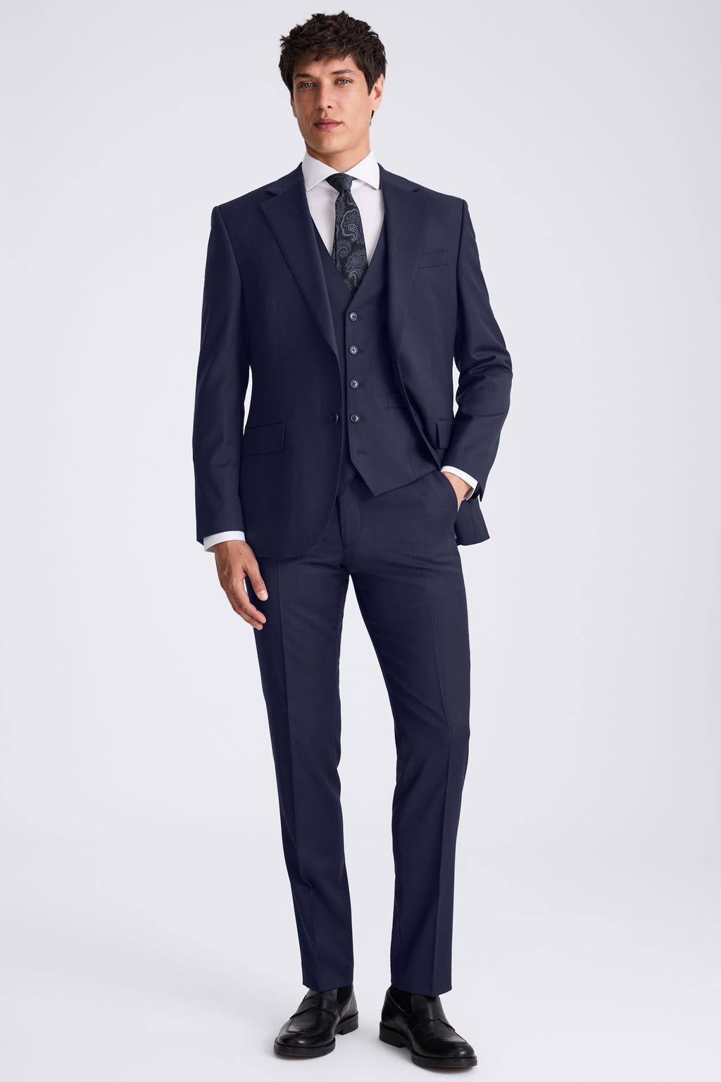 Tailored Fit Navy Twill Suit