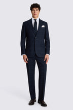 Regular Fit Navy Black Check Suit