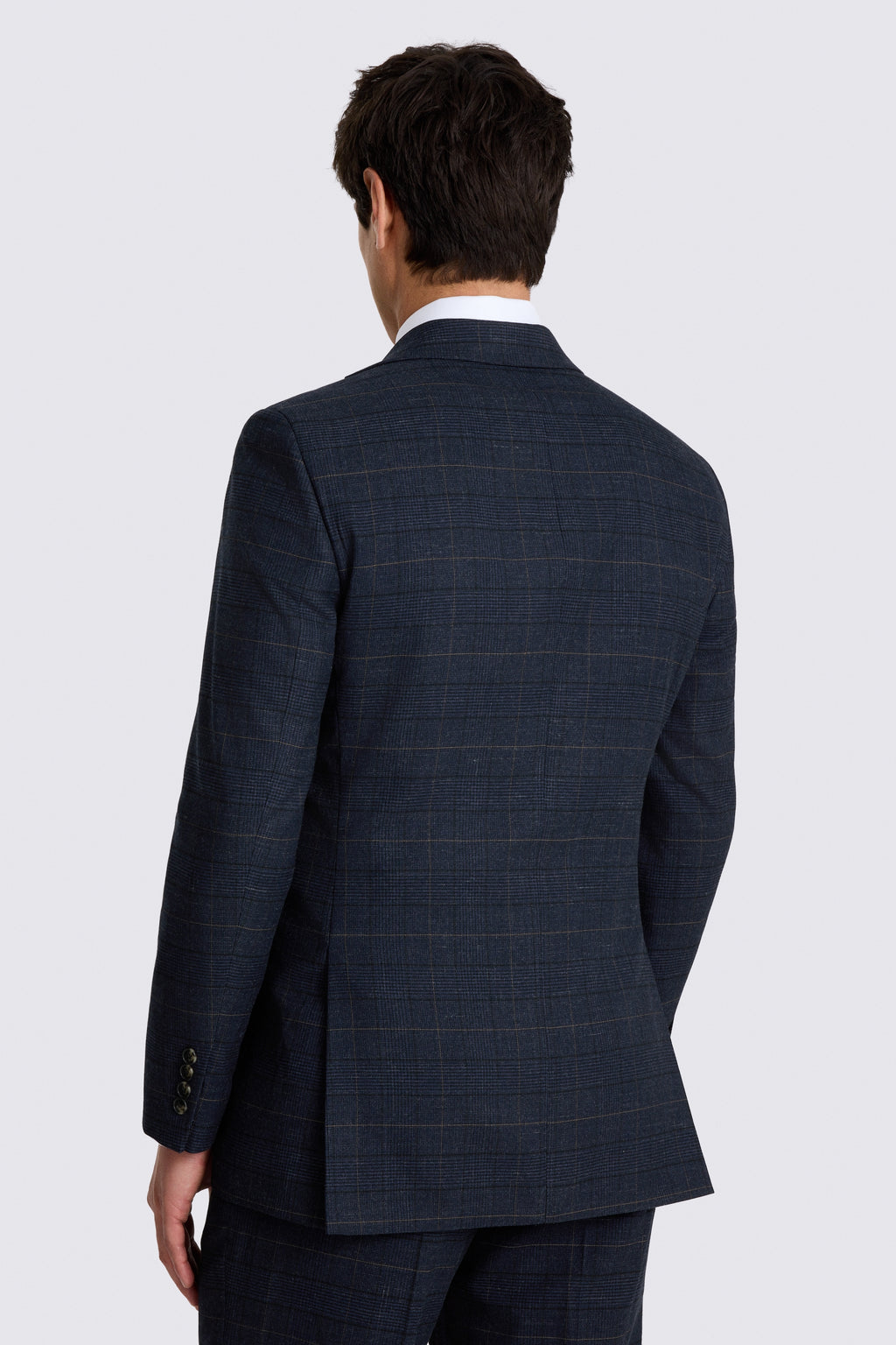 Regular Fit Navy Black Check Suit