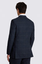 Regular Fit Navy Black Check Suit