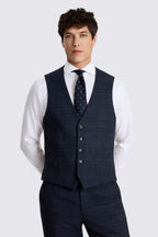 Regular Fit Navy Black Check Suit