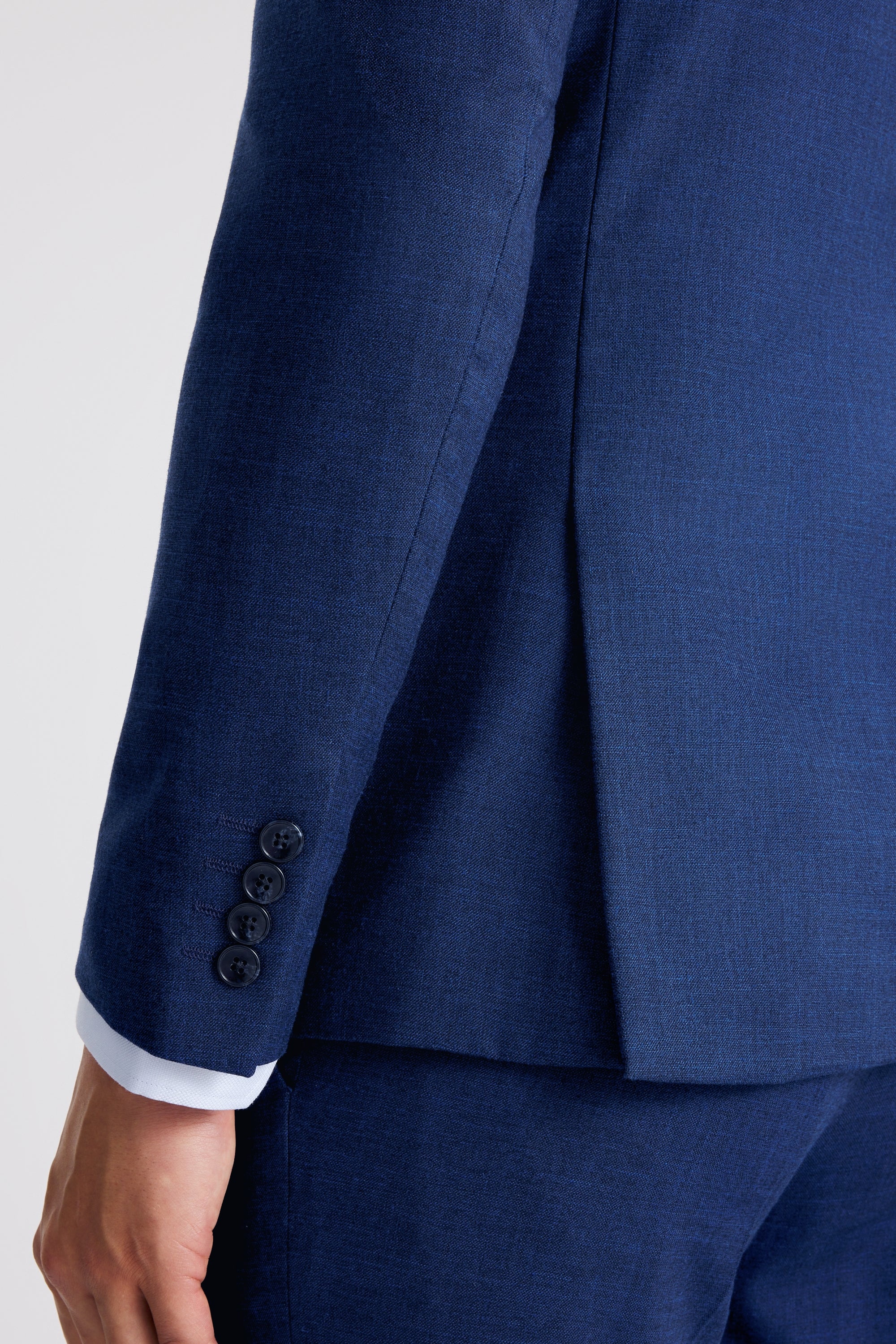 Slim Fit Blue Slub Suit