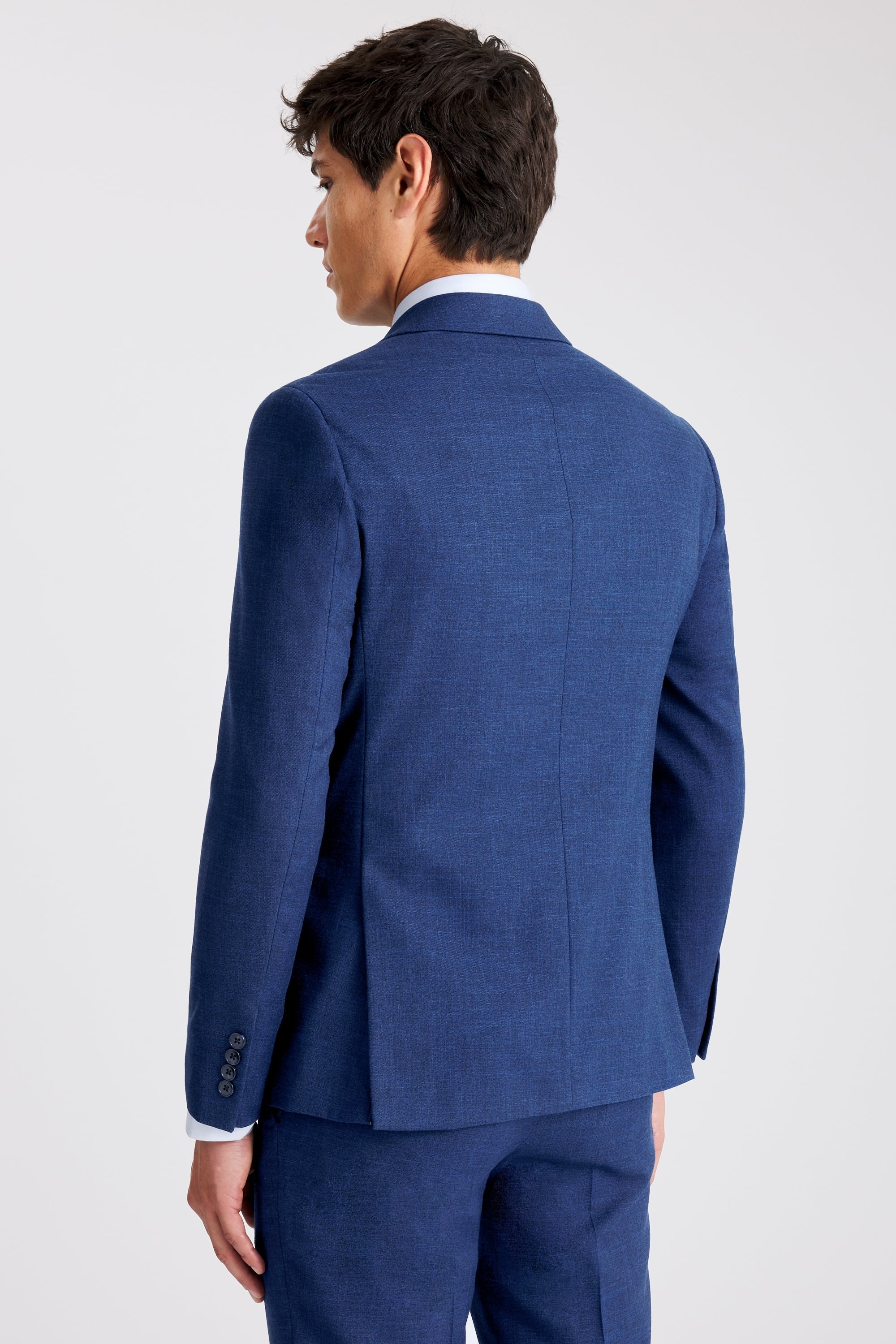 Slim Fit Blue Slub Suit