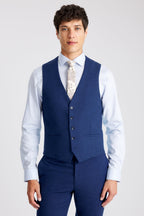 Slim Fit Blue Slub Suit