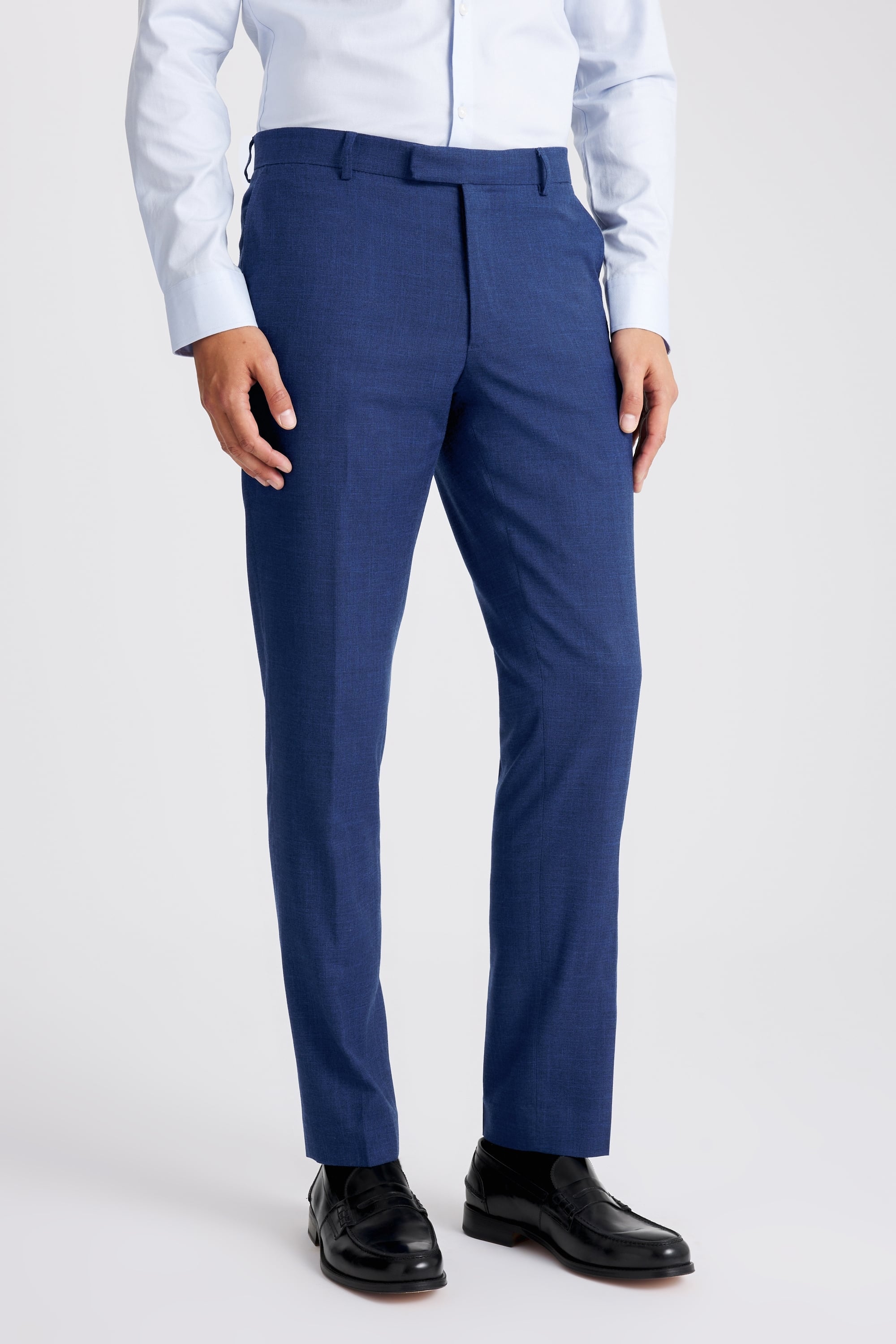 Slim Fit Blue Slub Suit