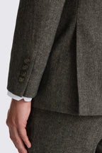 Tailored Fit Olive Herringbone Suit
