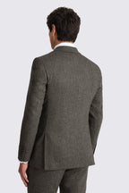 Tailored Fit Olive Herringbone Suit