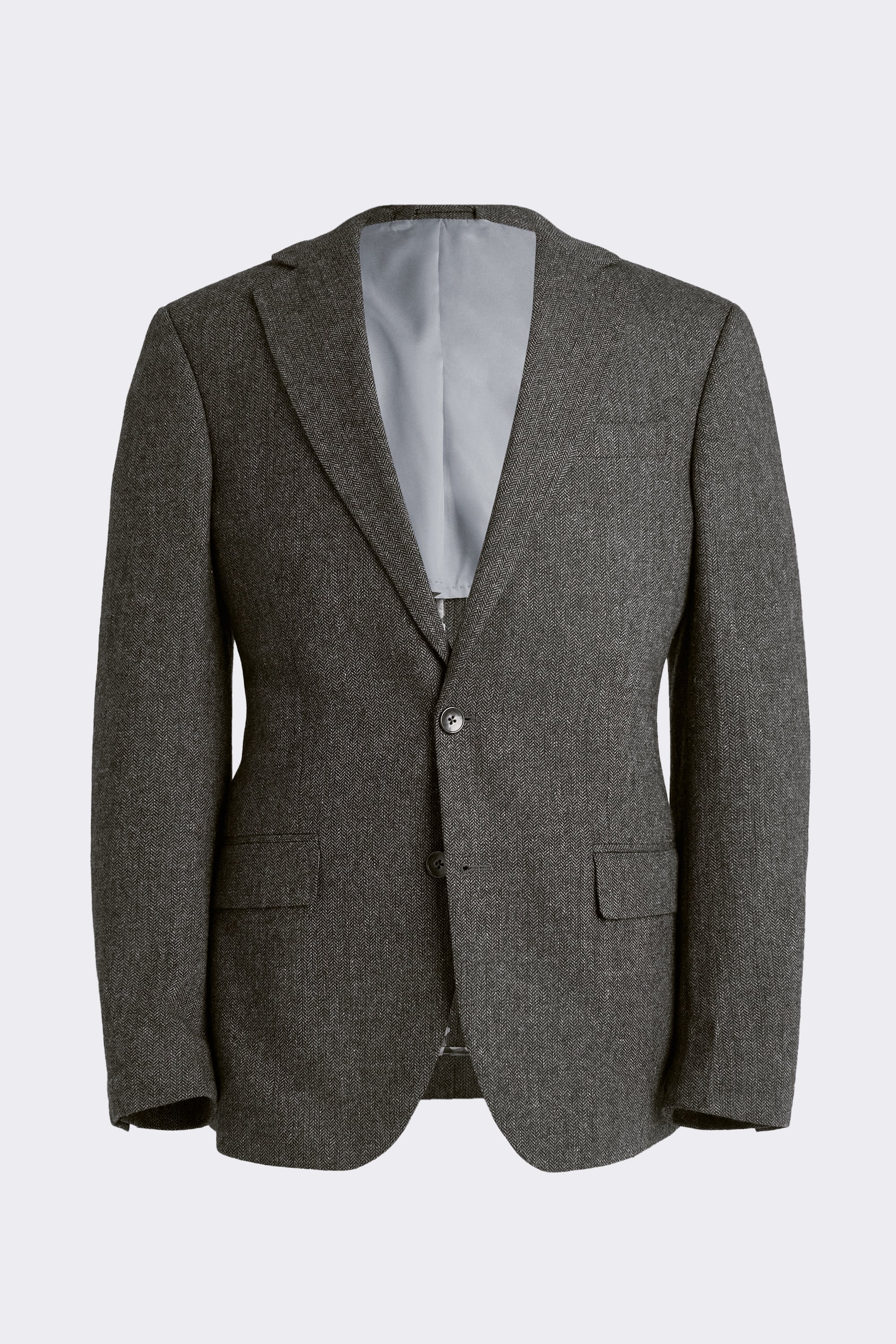 Tailored Fit Olive Herringbone Suit