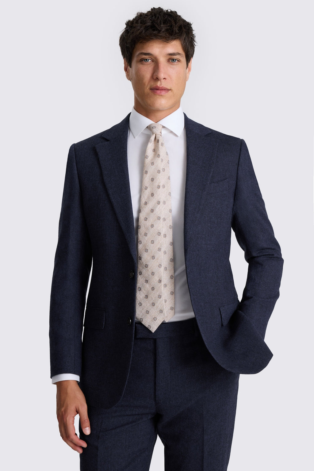 Tailored Fit Ink Herringbone Suit