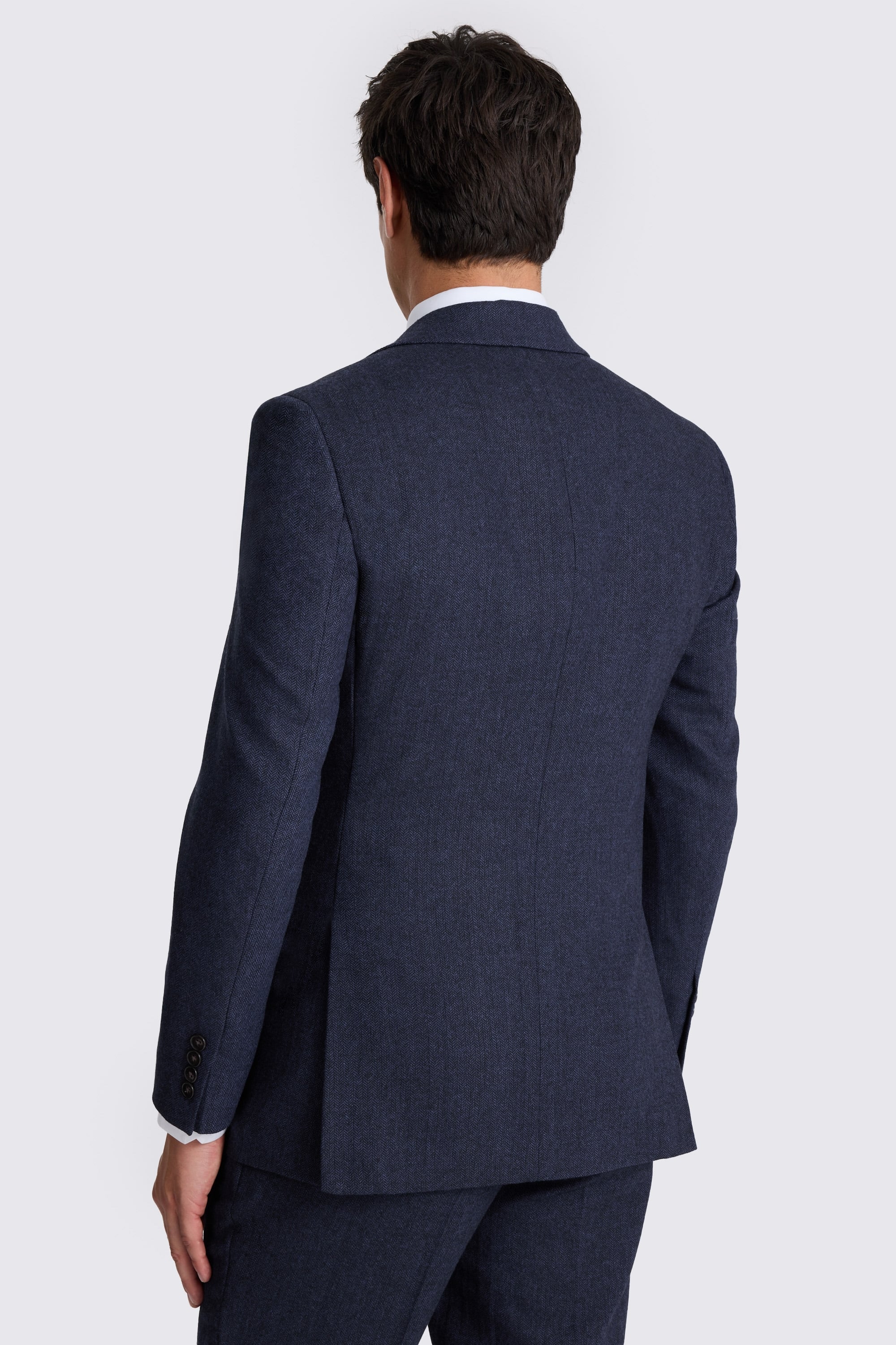 Tailored Fit Ink Herringbone Suit