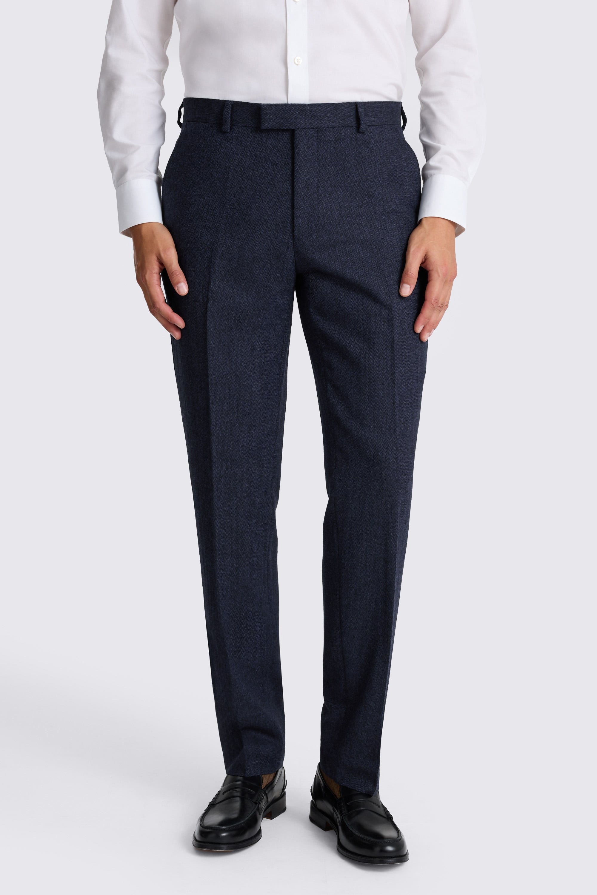 Tailored Fit Ink Herringbone Suit