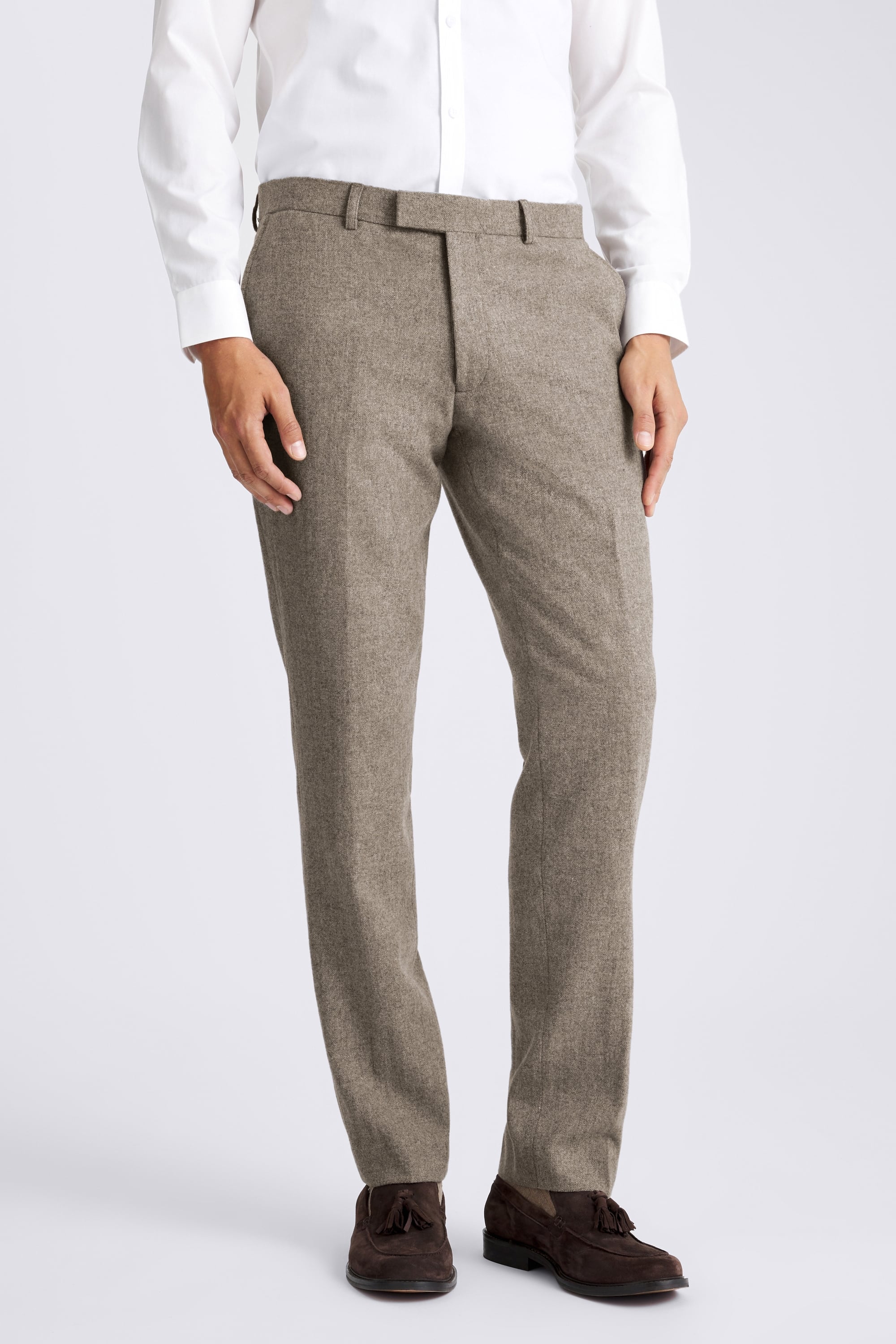 Slim Fit Stone Donegal Tweed Suit