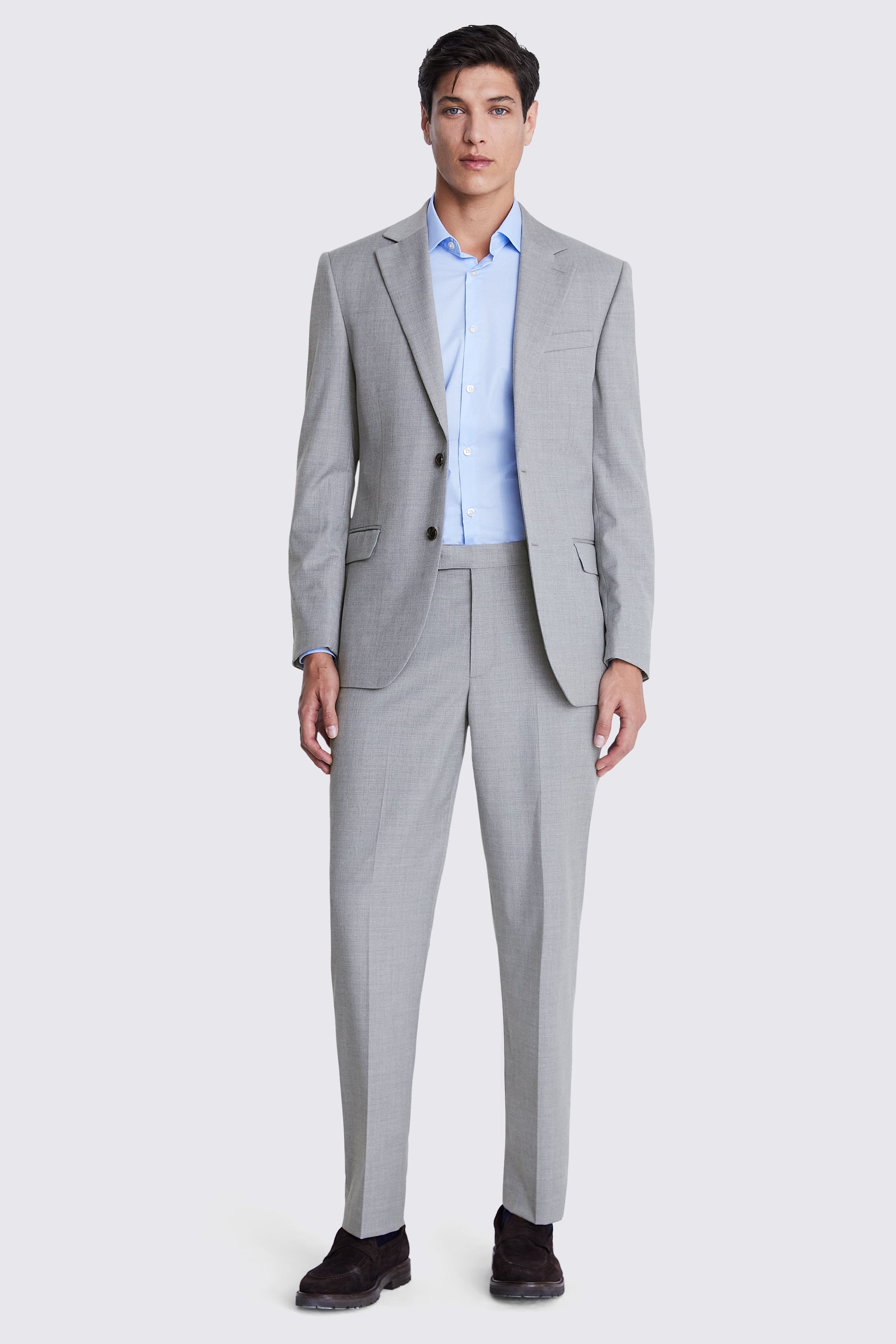Regular Fit Grey Stretch Suit