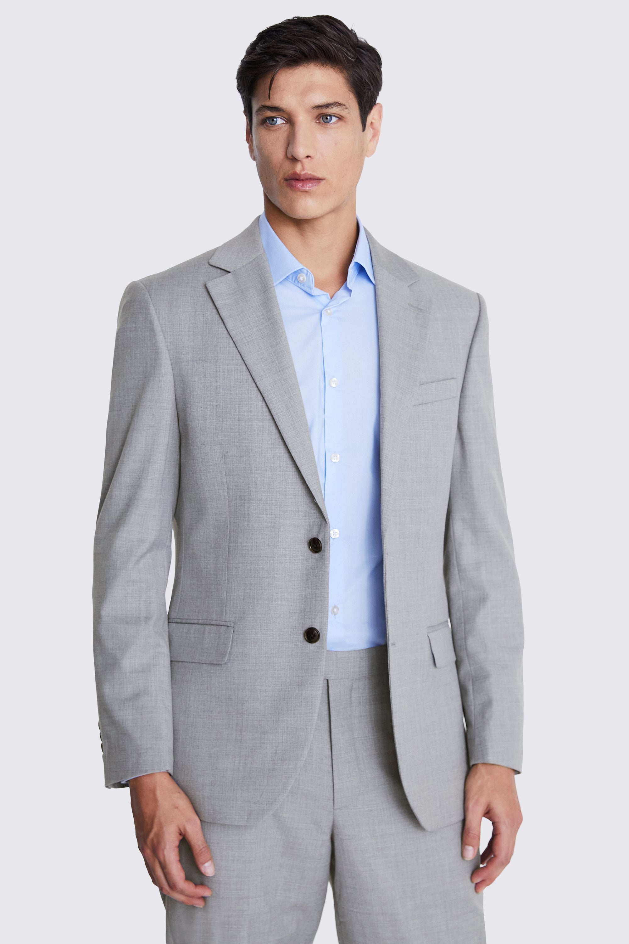 Regular Fit Grey Stretch Suit