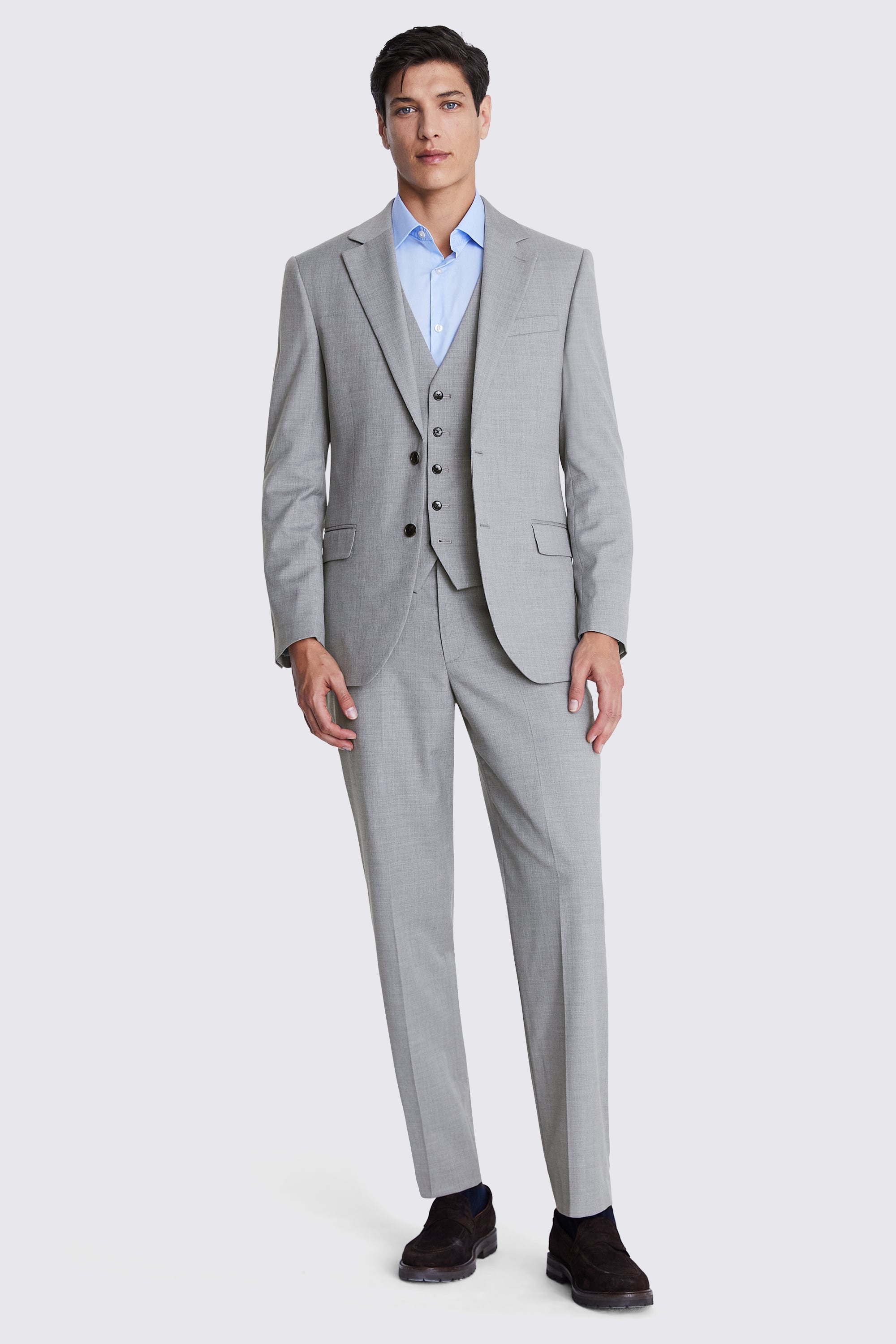 Regular Fit Grey Stretch Suit