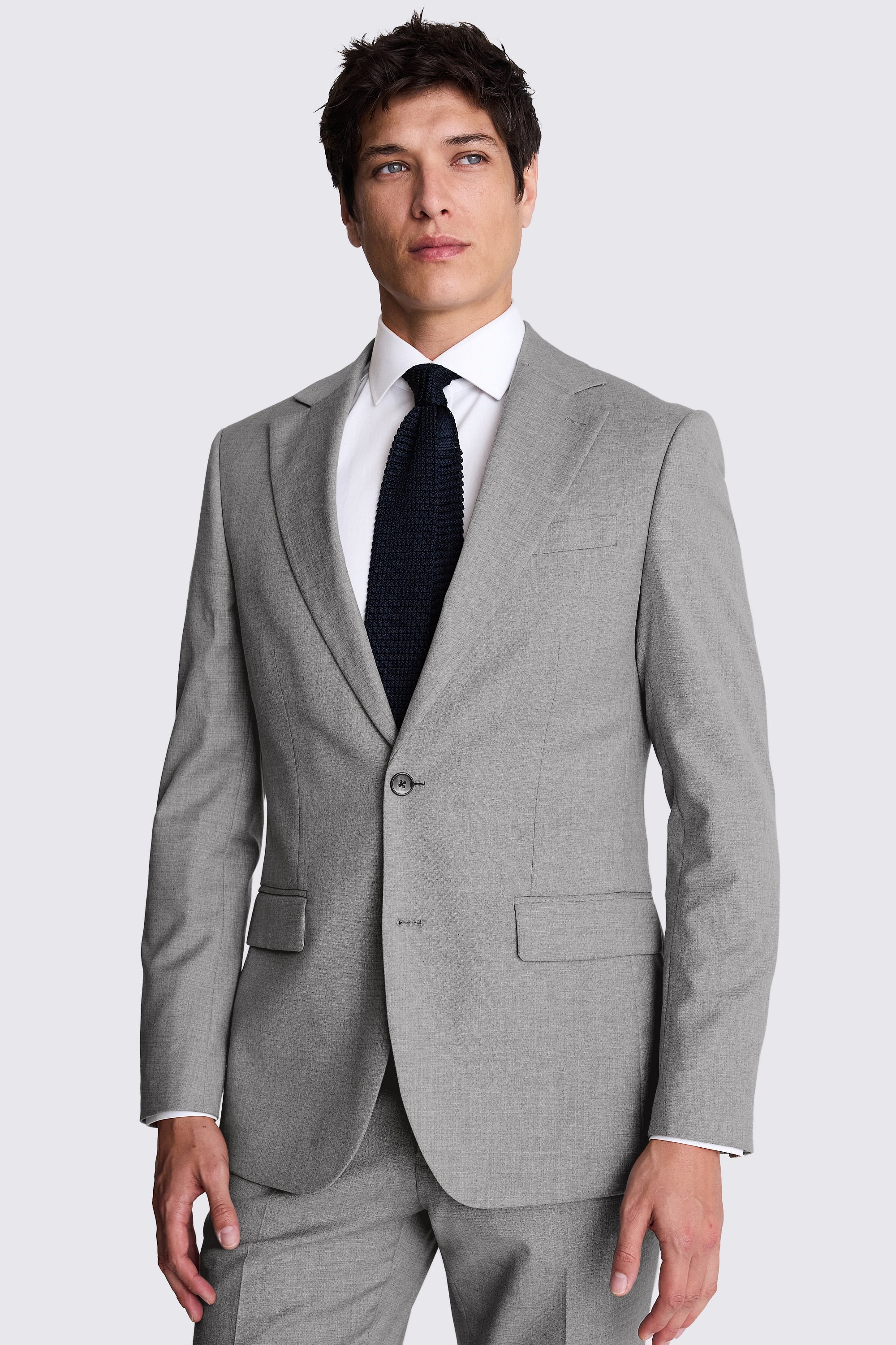 Tailored Fit Grey Stretch Suit