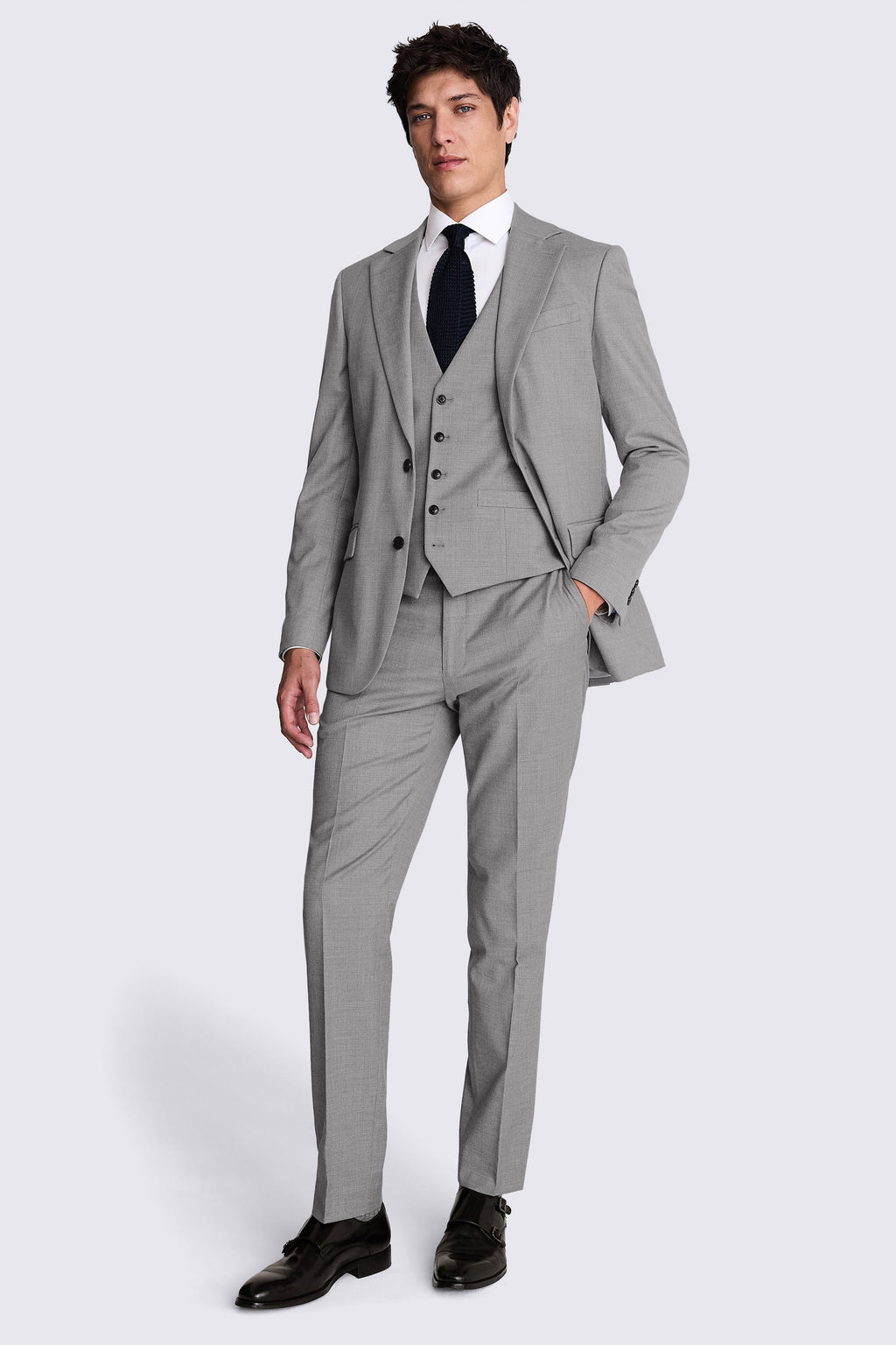 Tailored Fit Grey Stretch Suit