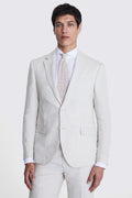 Slim Fit Stone Puppytooth Linen Suit