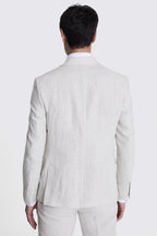 Slim Fit Stone Puppytooth Linen Suit
