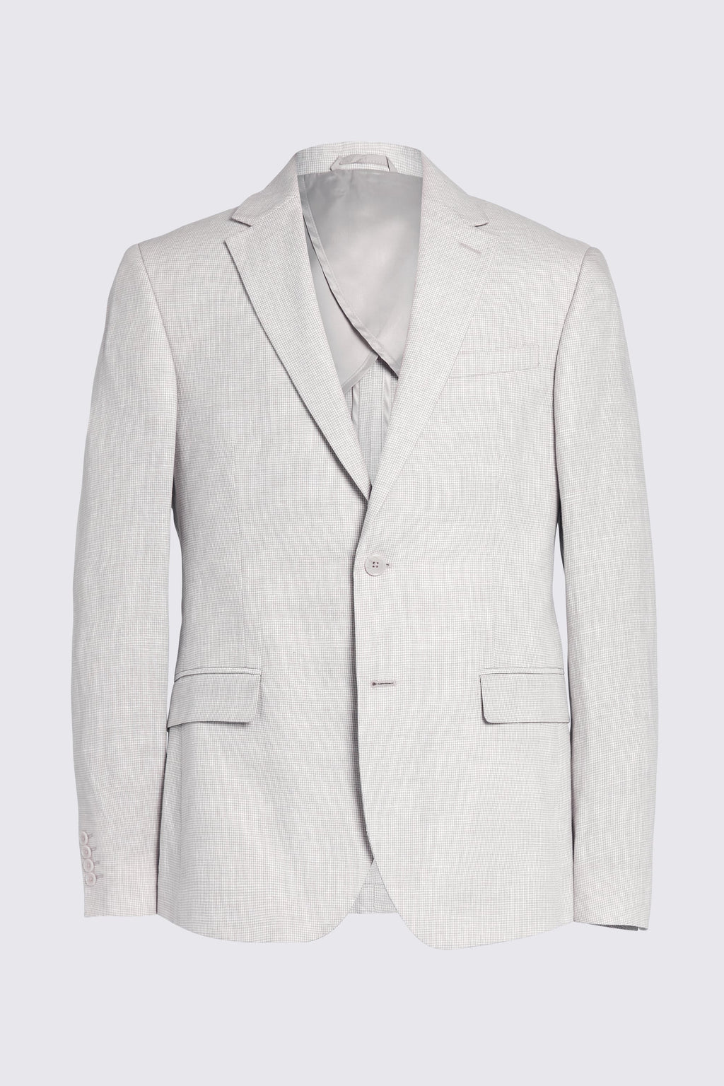 Slim Fit Stone Puppytooth Linen Suit