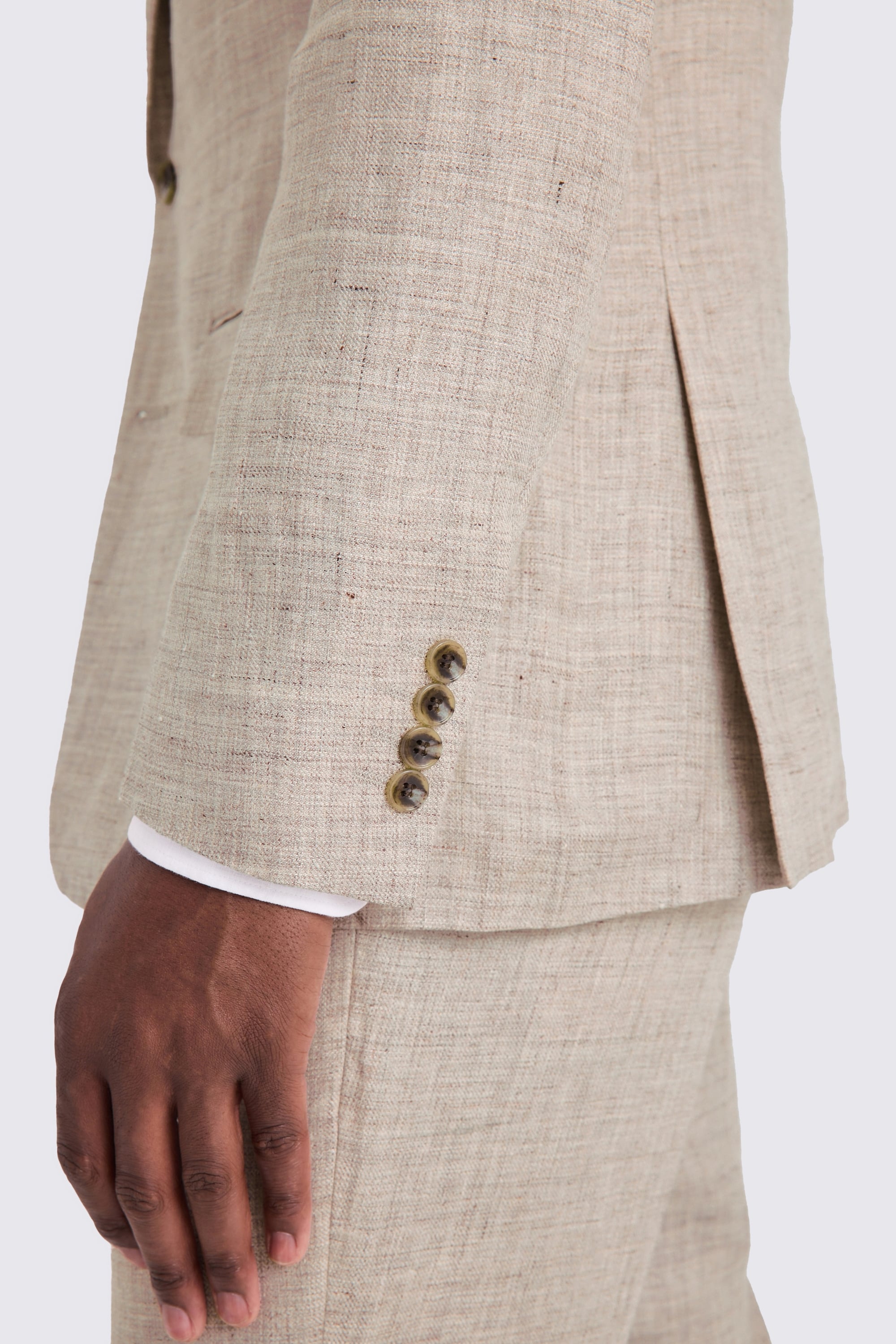 Tailored Fit Oatmeal Linen Suit