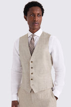 Tailored Fit Oatmeal Linen Suit