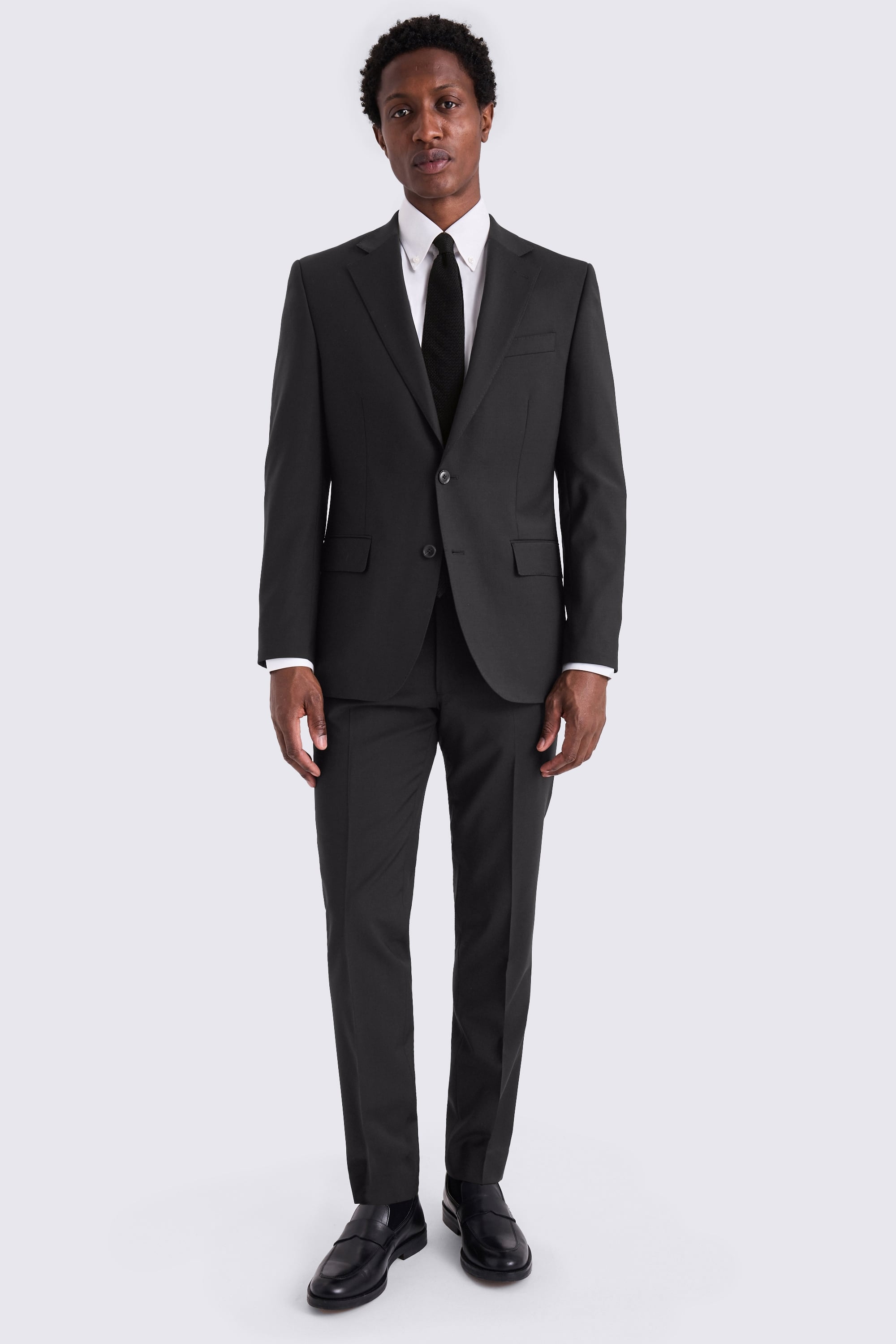 Tailored Fit Black Performance Suit