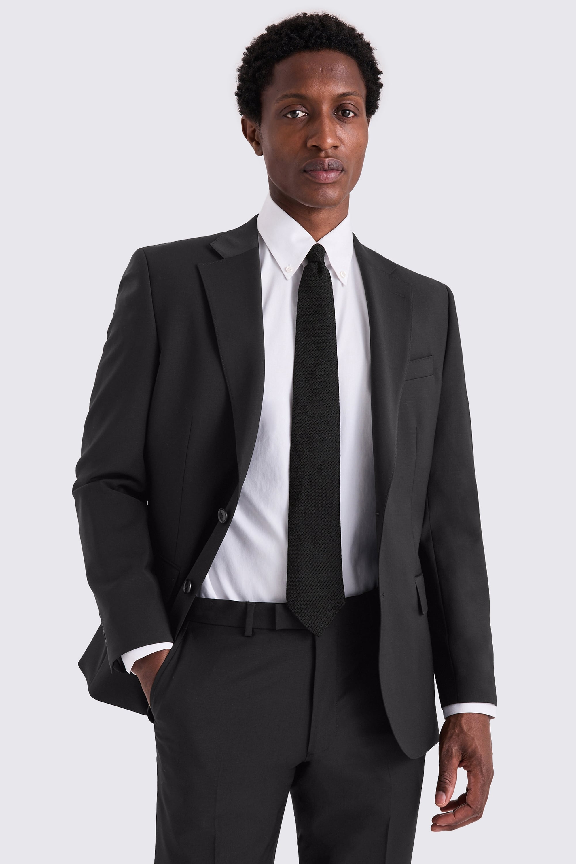 Tailored Fit Black Performance Suit