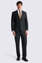 Regular Fit Black Twill Suit