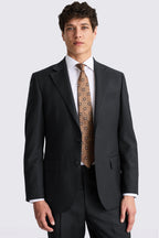 Regular Fit Black Twill Suit