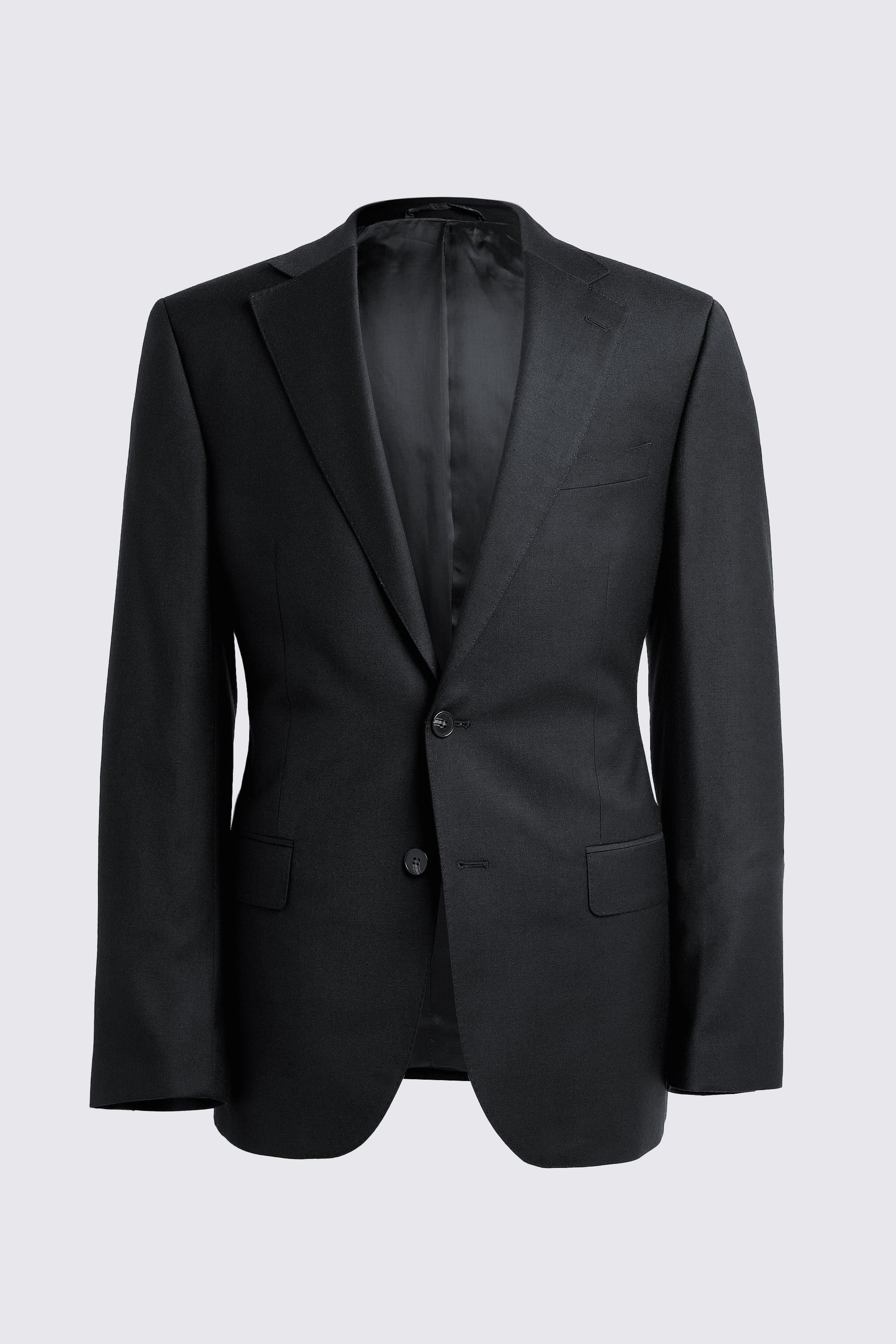 Regular Fit Black Twill Suit