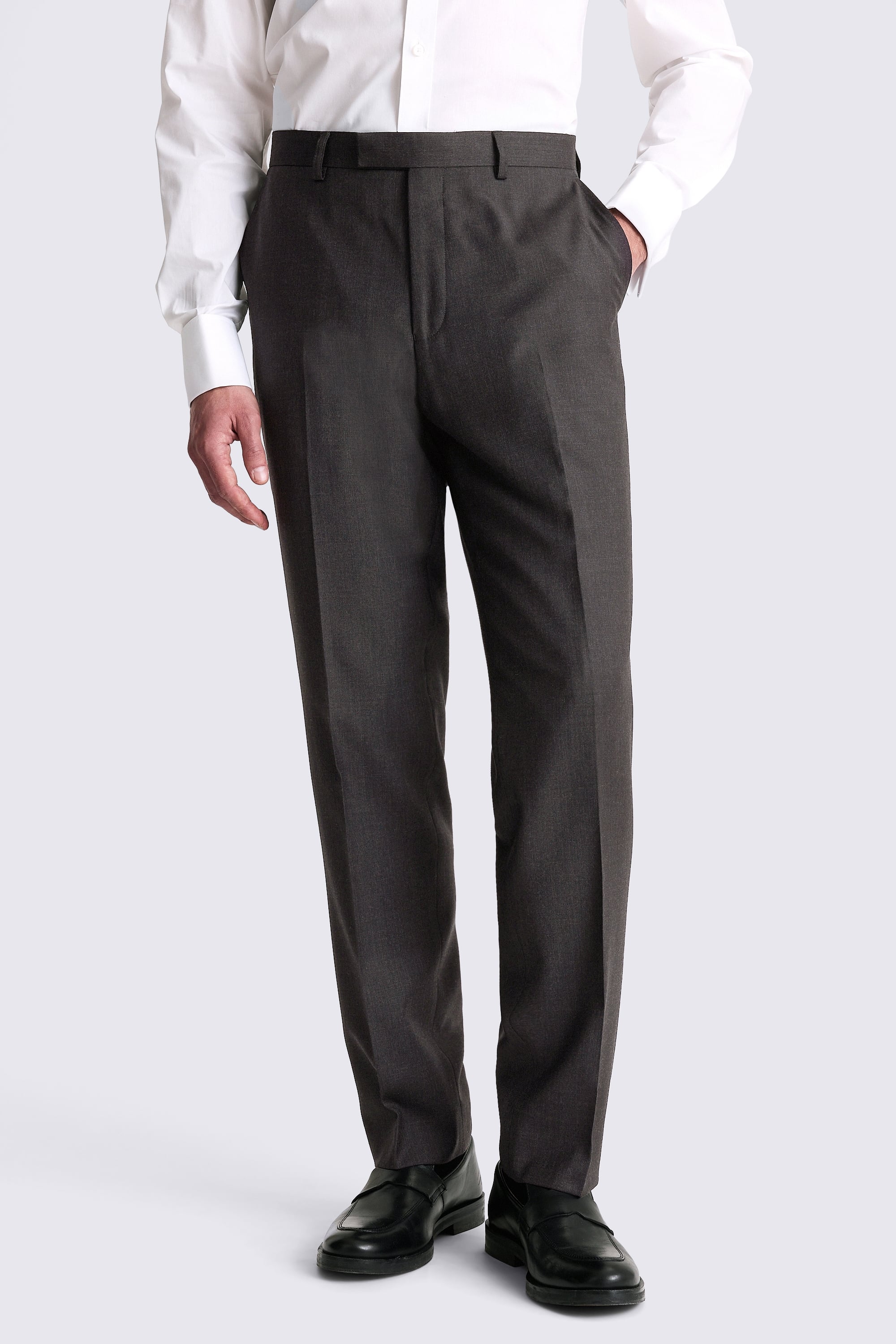Regular Fit Charcoal Twill Suit