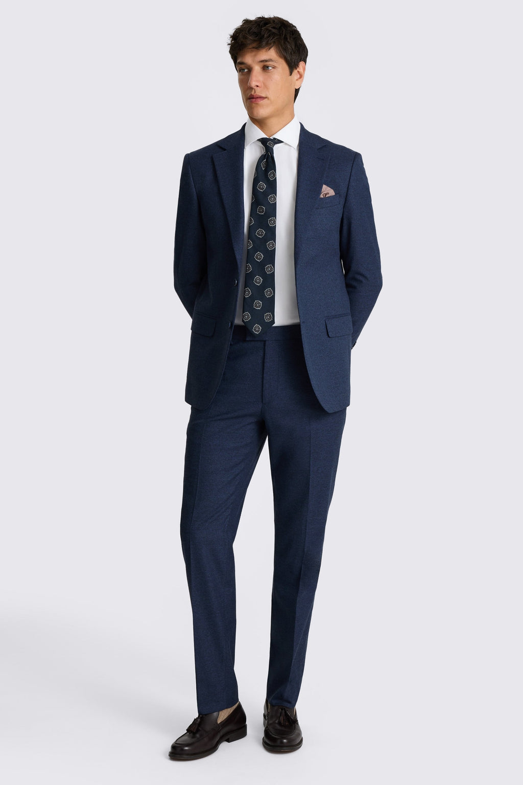 Tailored Fit Blue Flannel Suit