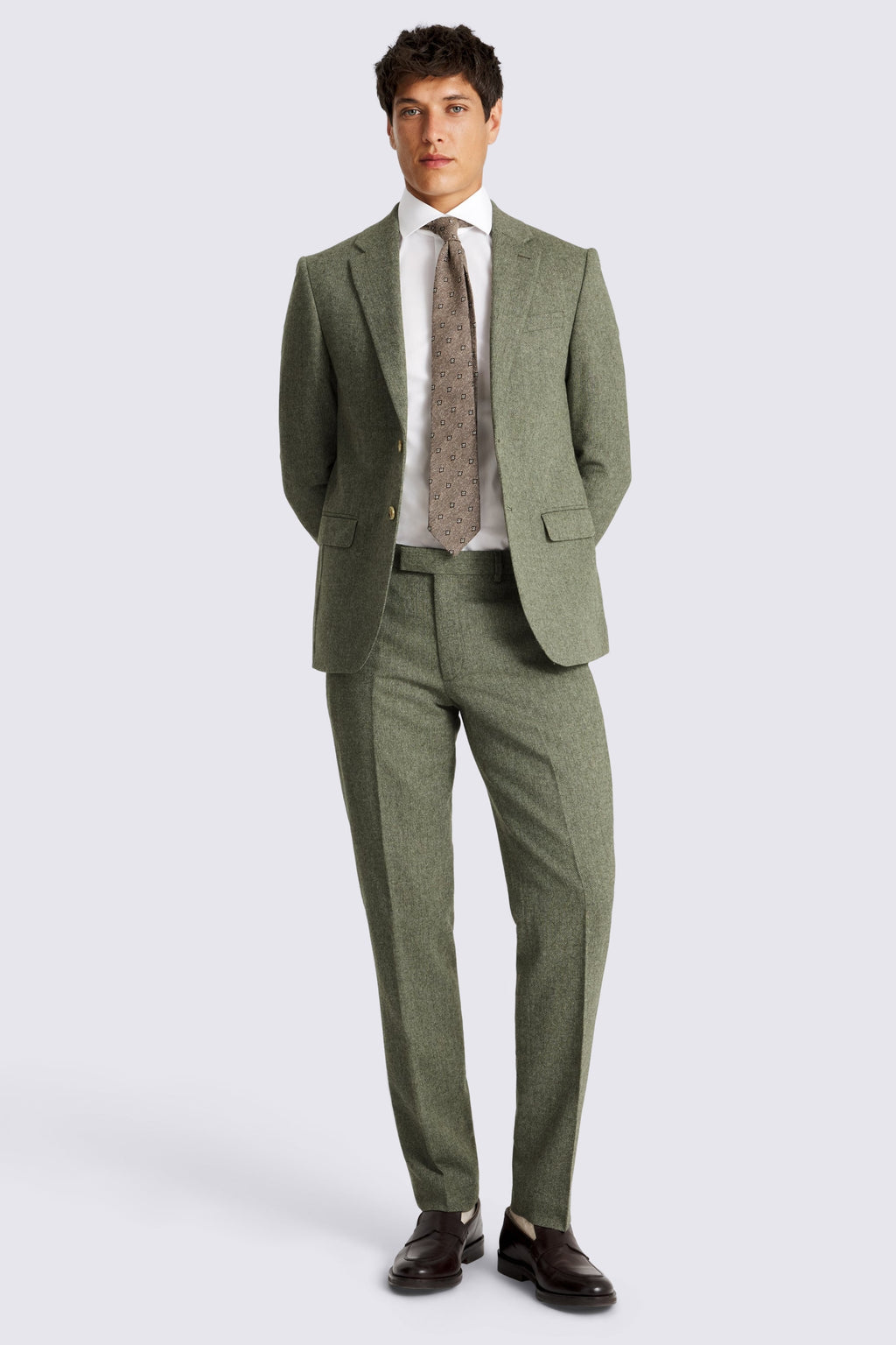 Slim Fit Sage Herringbone Suit