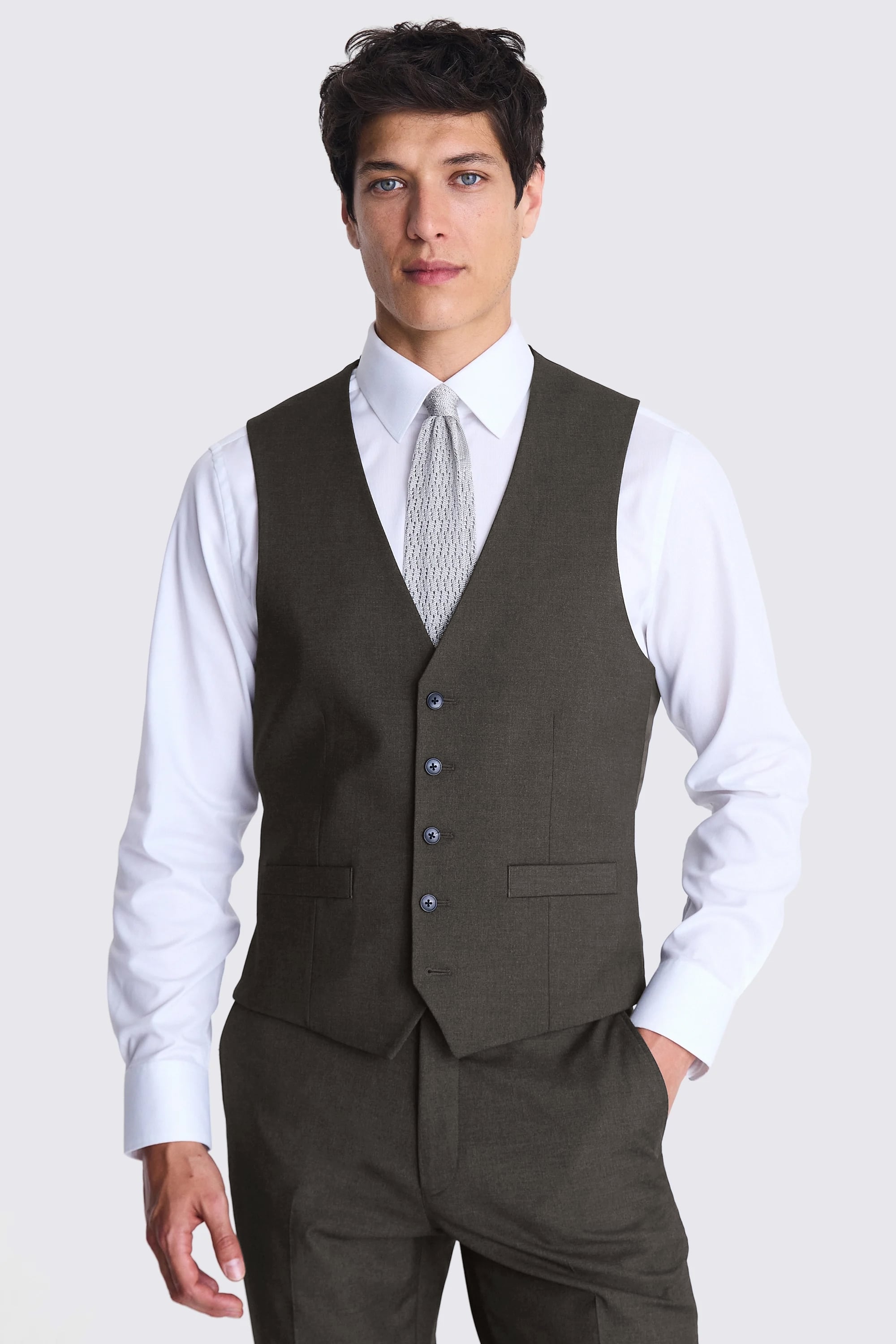Tailored Fit Charcoal Stretch Suit