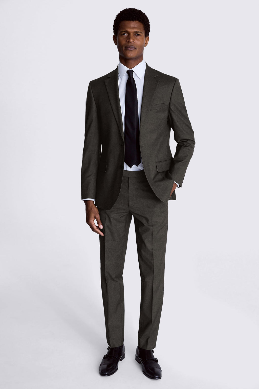 Regular Fit Charcoal Stretch Suit