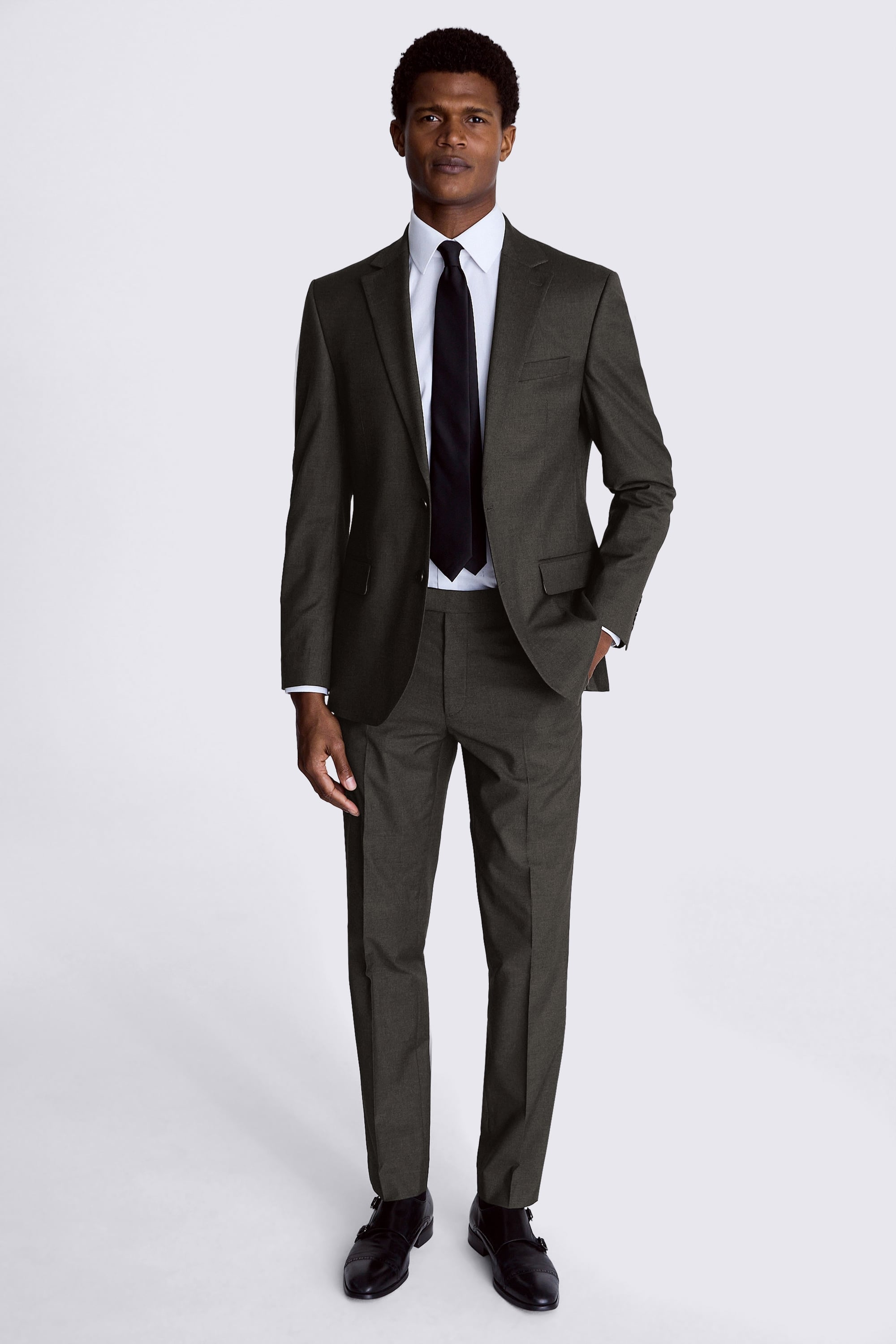Regular Fit Charcoal Stretch Suit