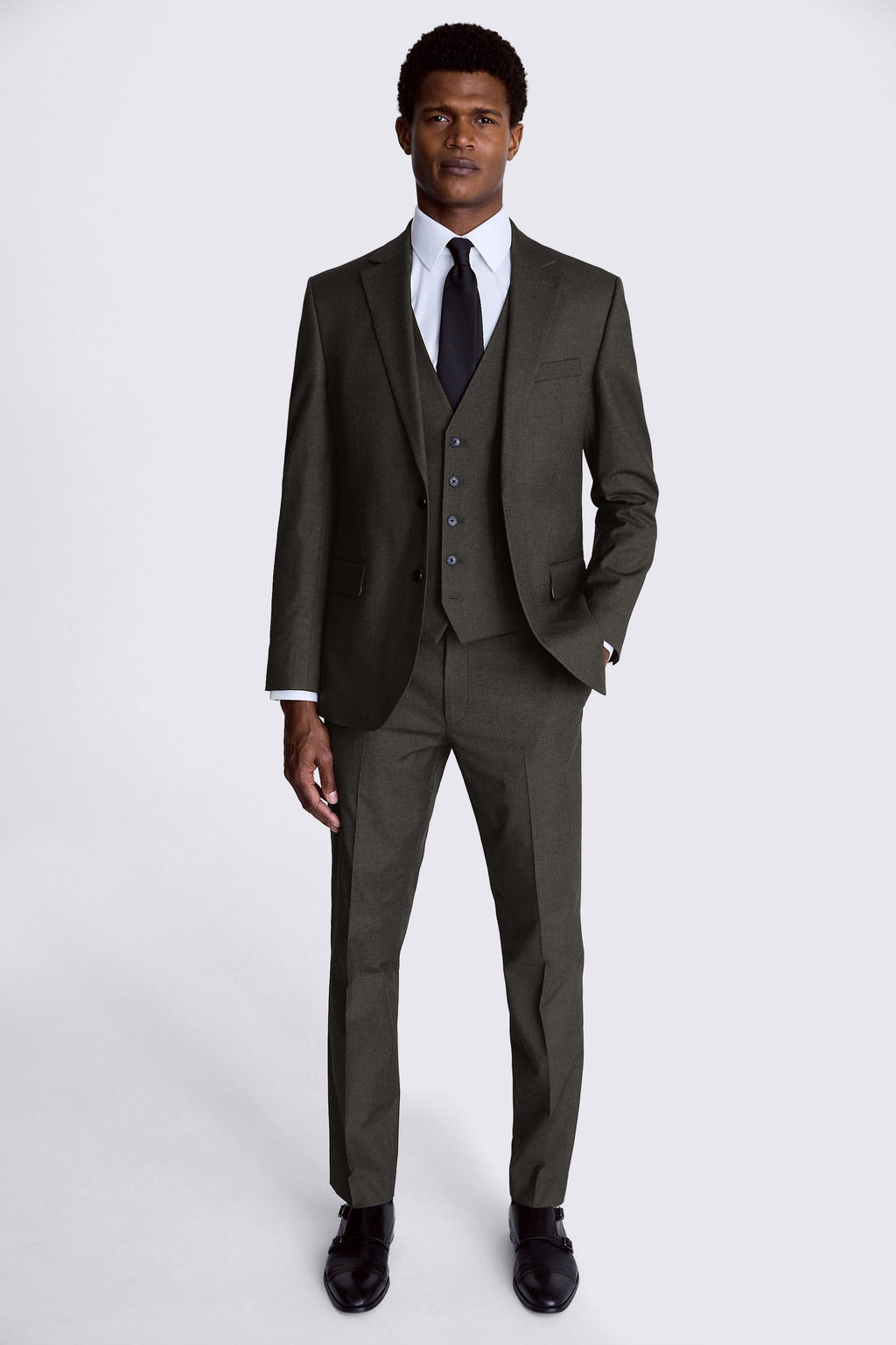 Regular Fit Charcoal Stretch Suit