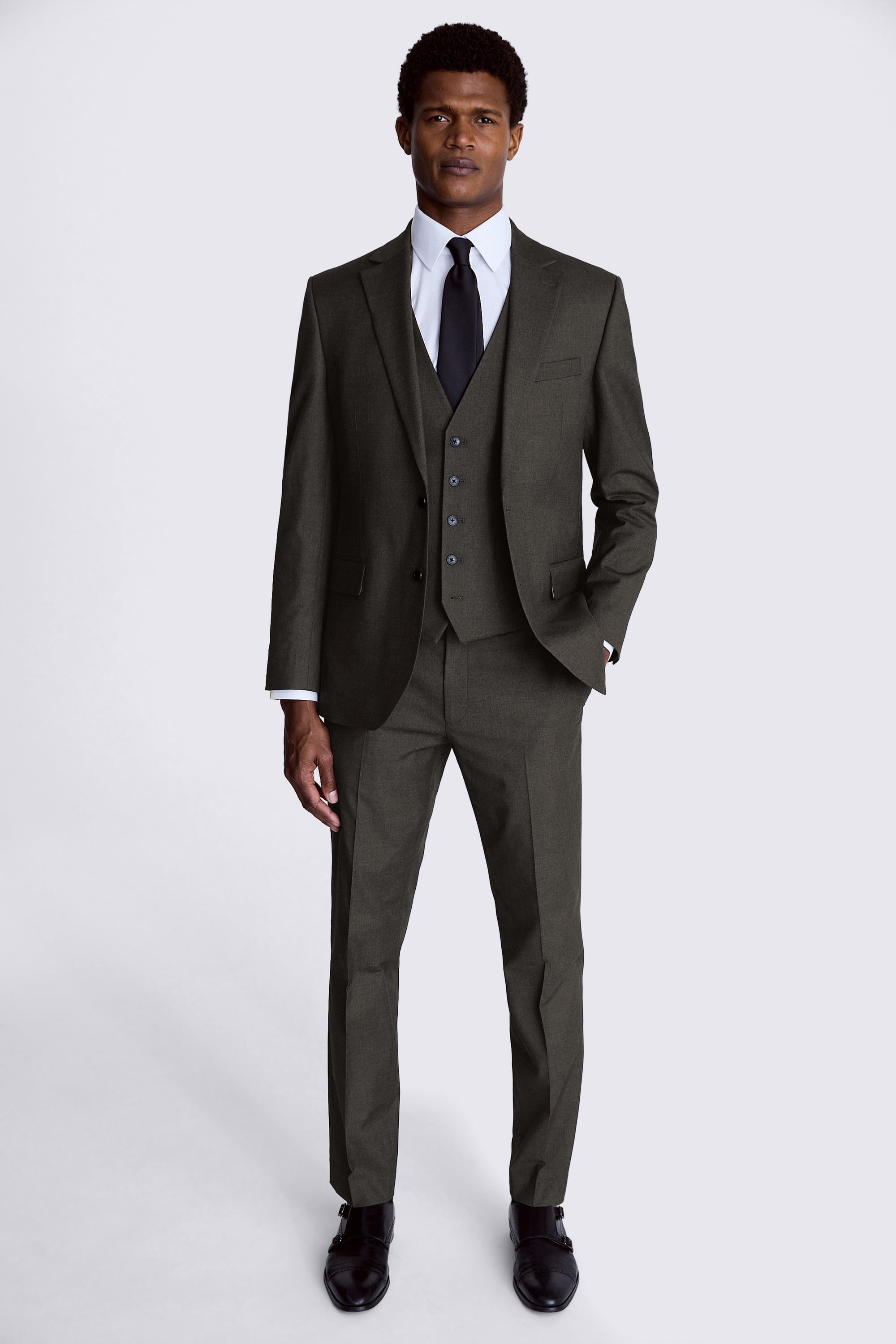 Regular Fit Charcoal Stretch Suit