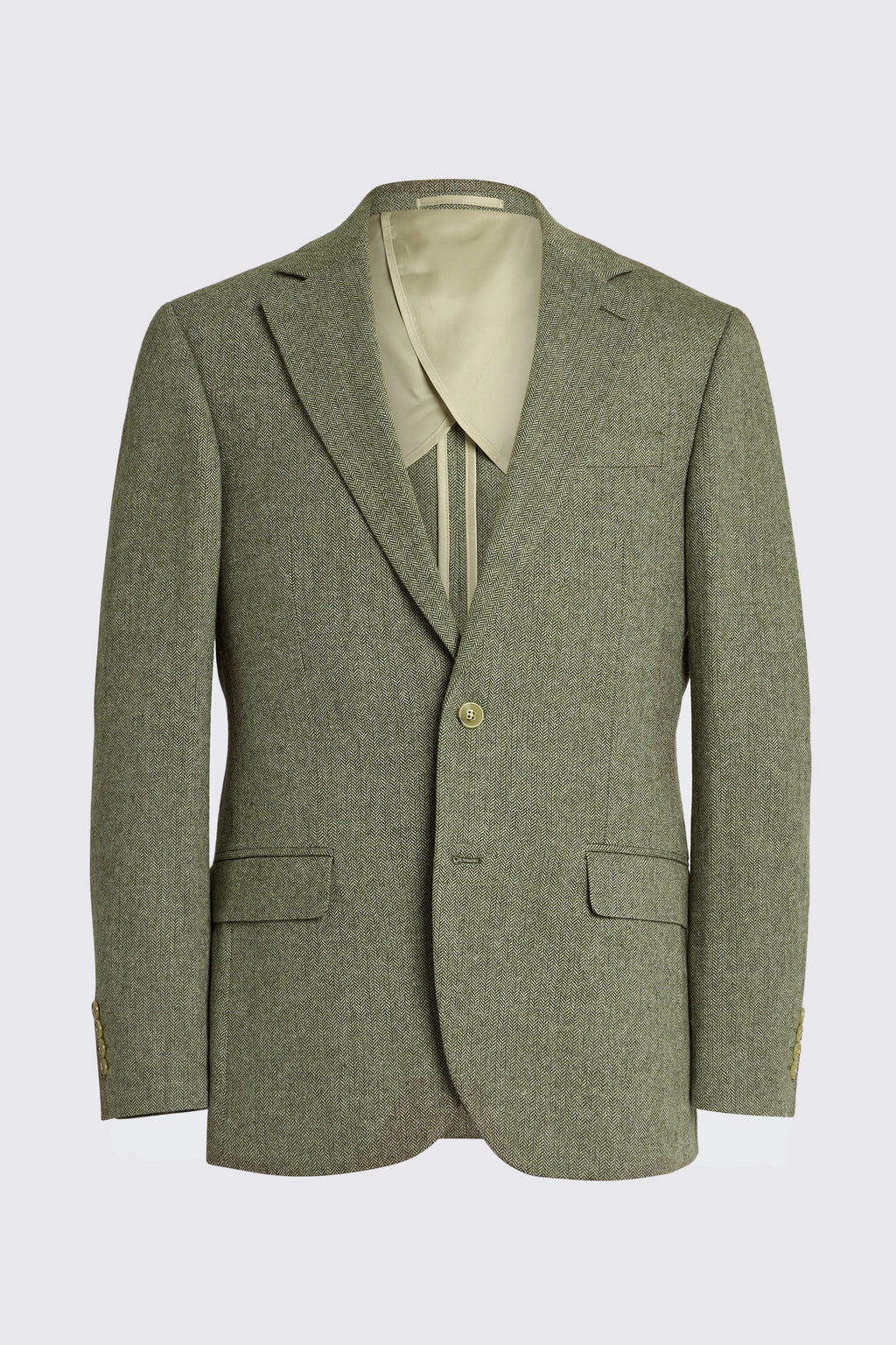 Tailored Fit Sage Herringbone Suit