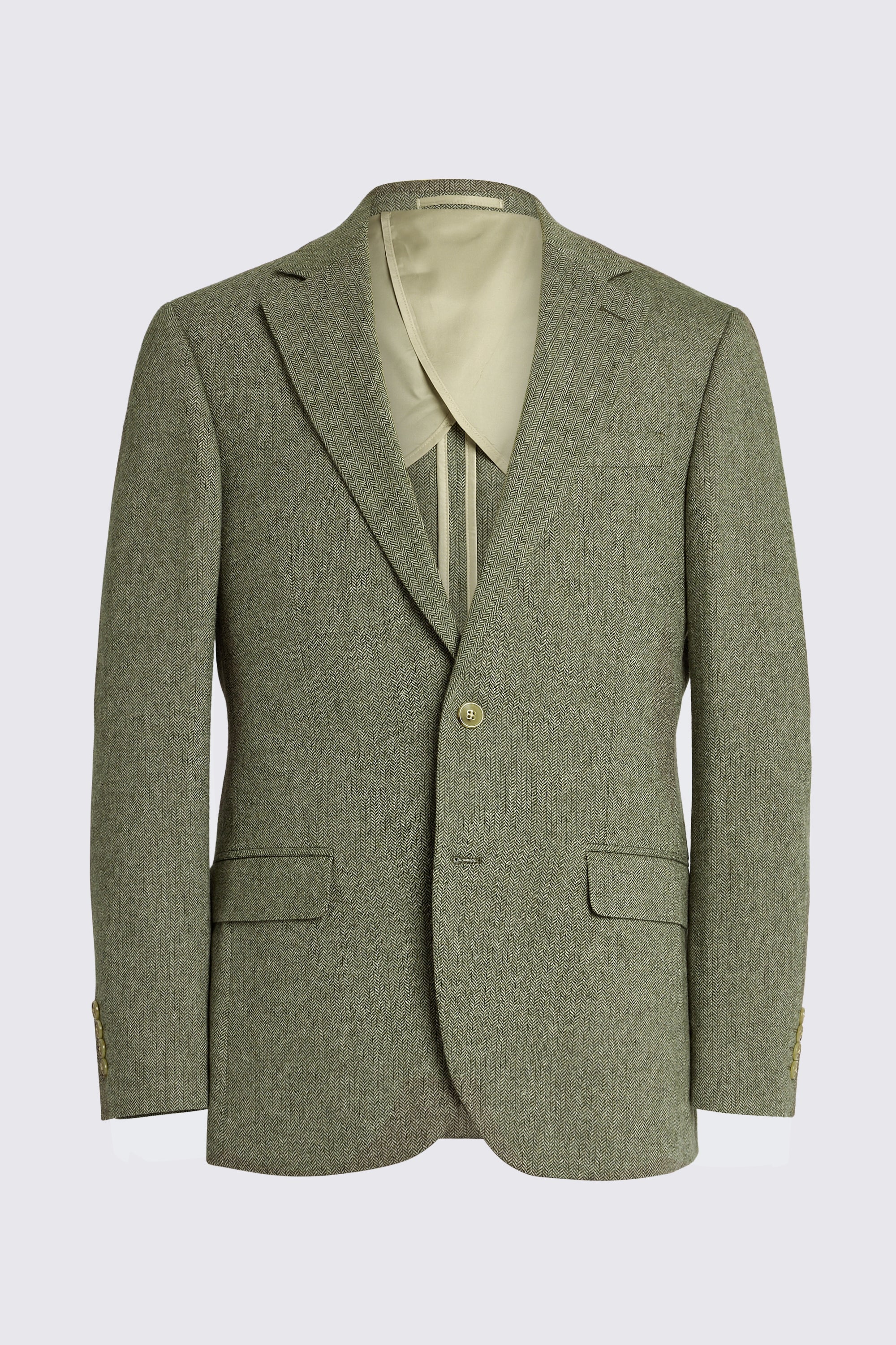 Tailored Fit Sage Herringbone Suit
