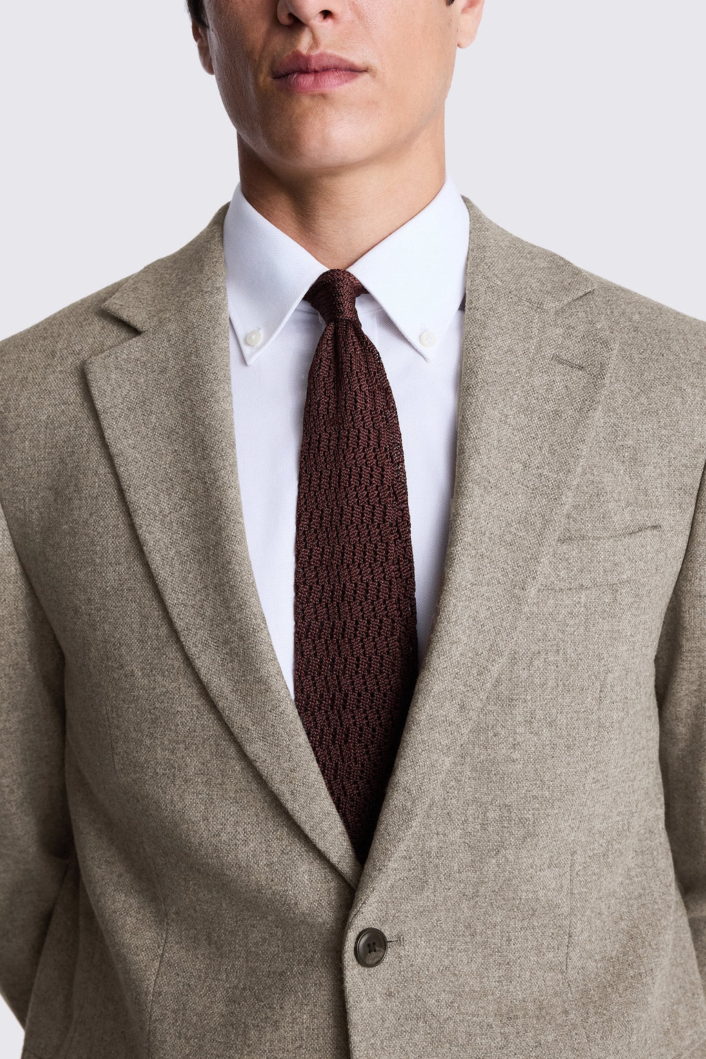 Tailored Fit Stone Donegal Tweed Suit