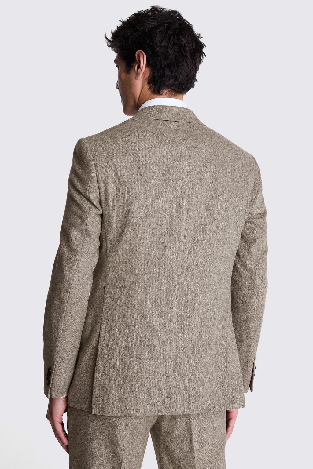 Tailored Fit Stone Donegal Tweed Suit