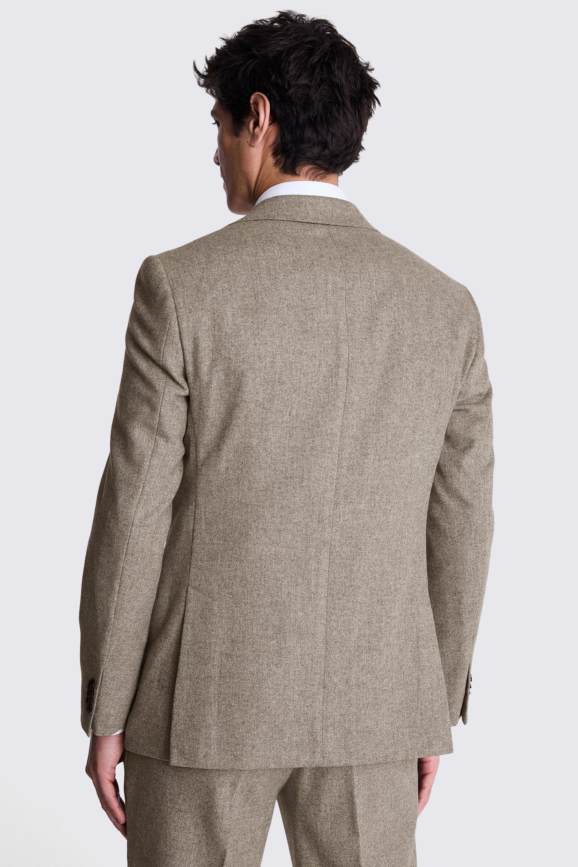 Tailored Fit Stone Donegal Tweed Suit