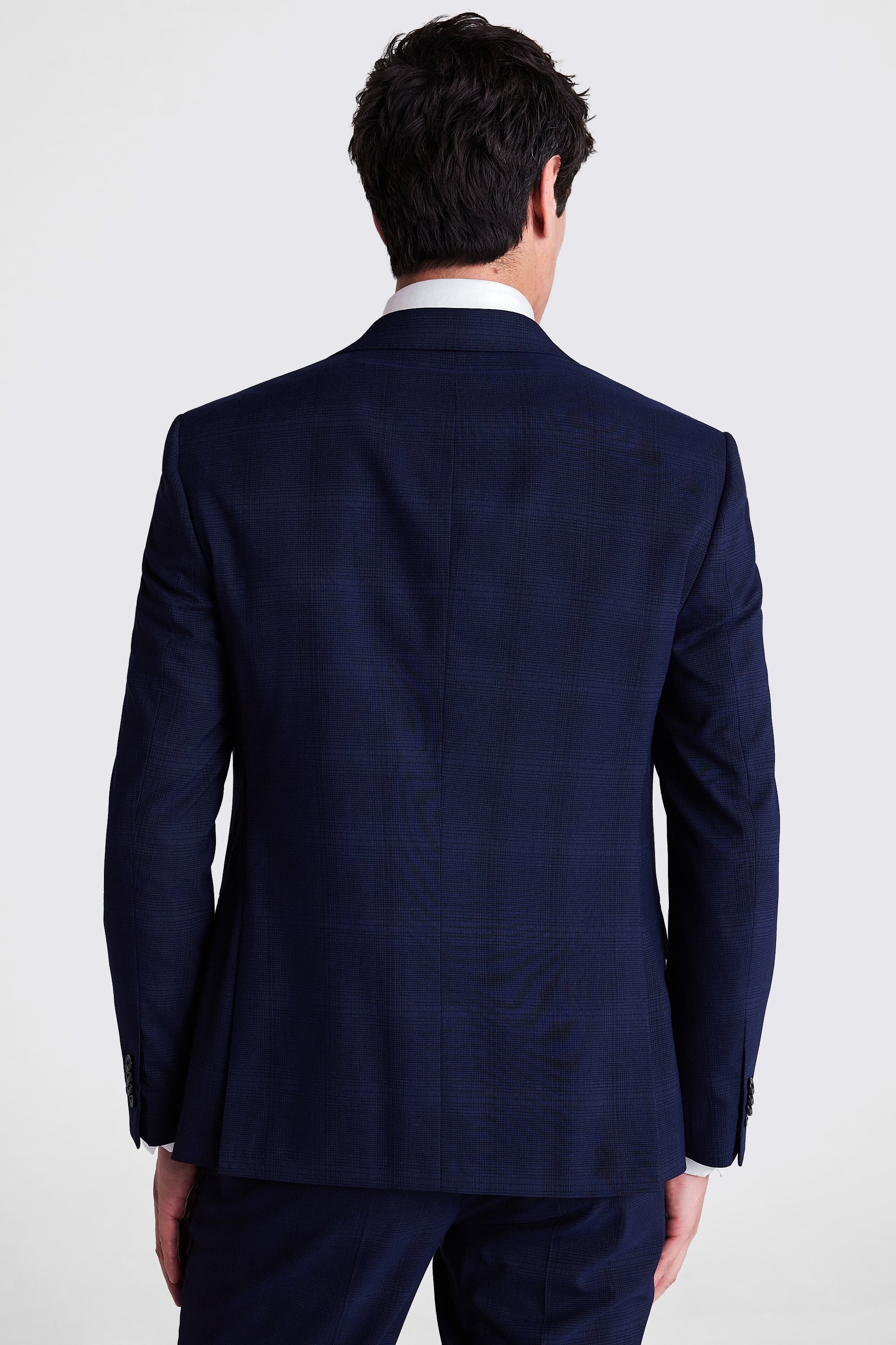 Slim Fit Navy Check Suit